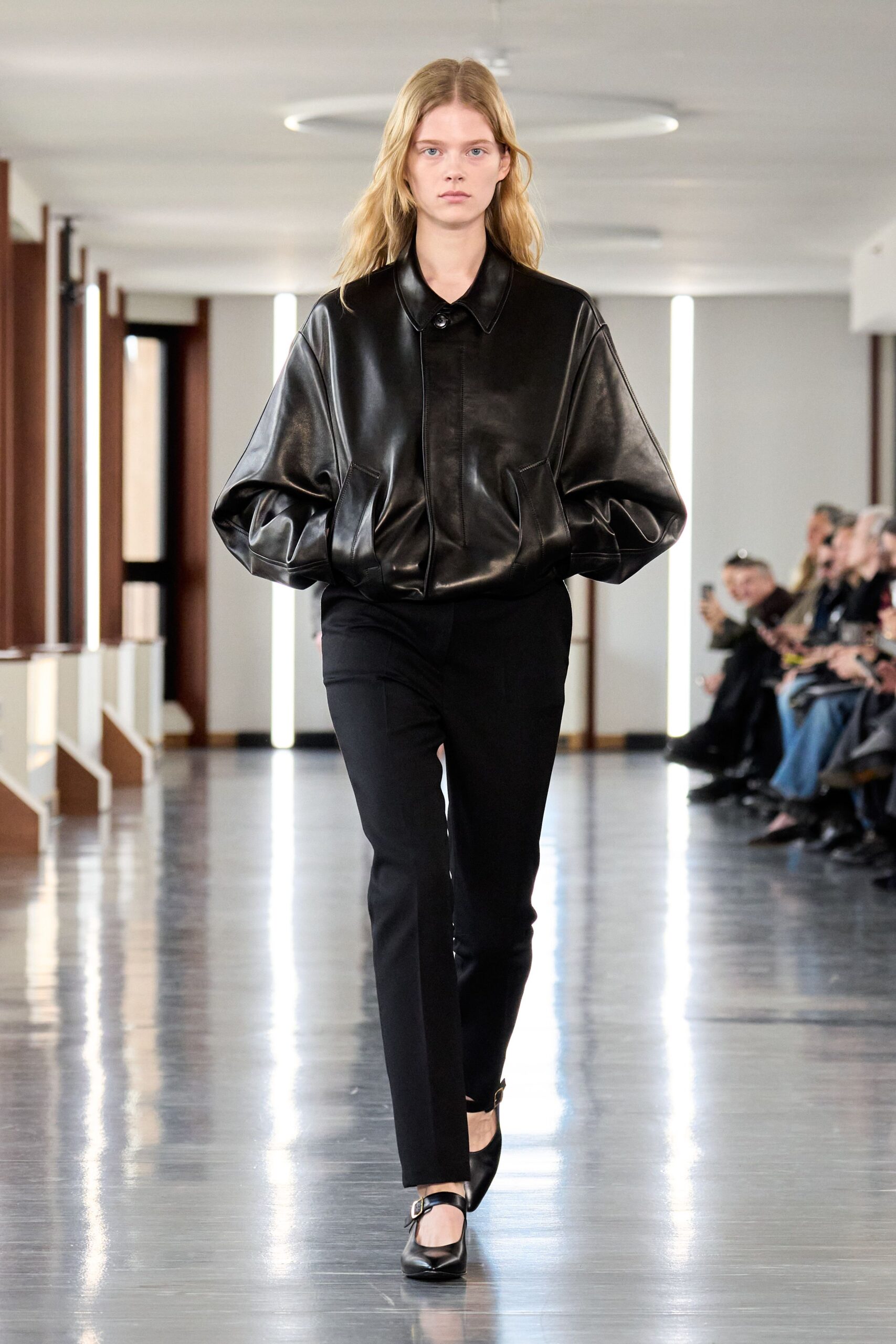 black leather oversized jacket