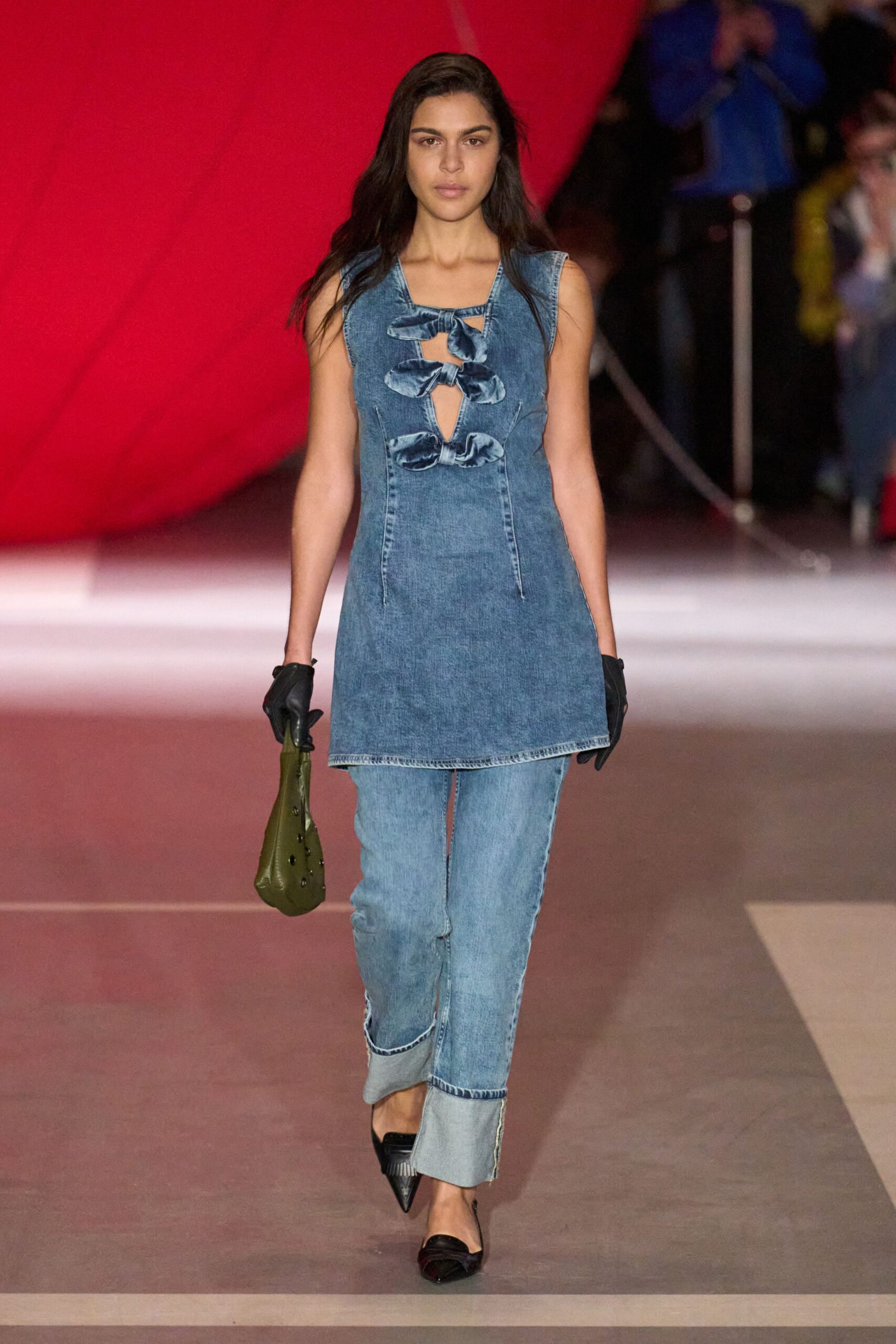 blue denim top and pants