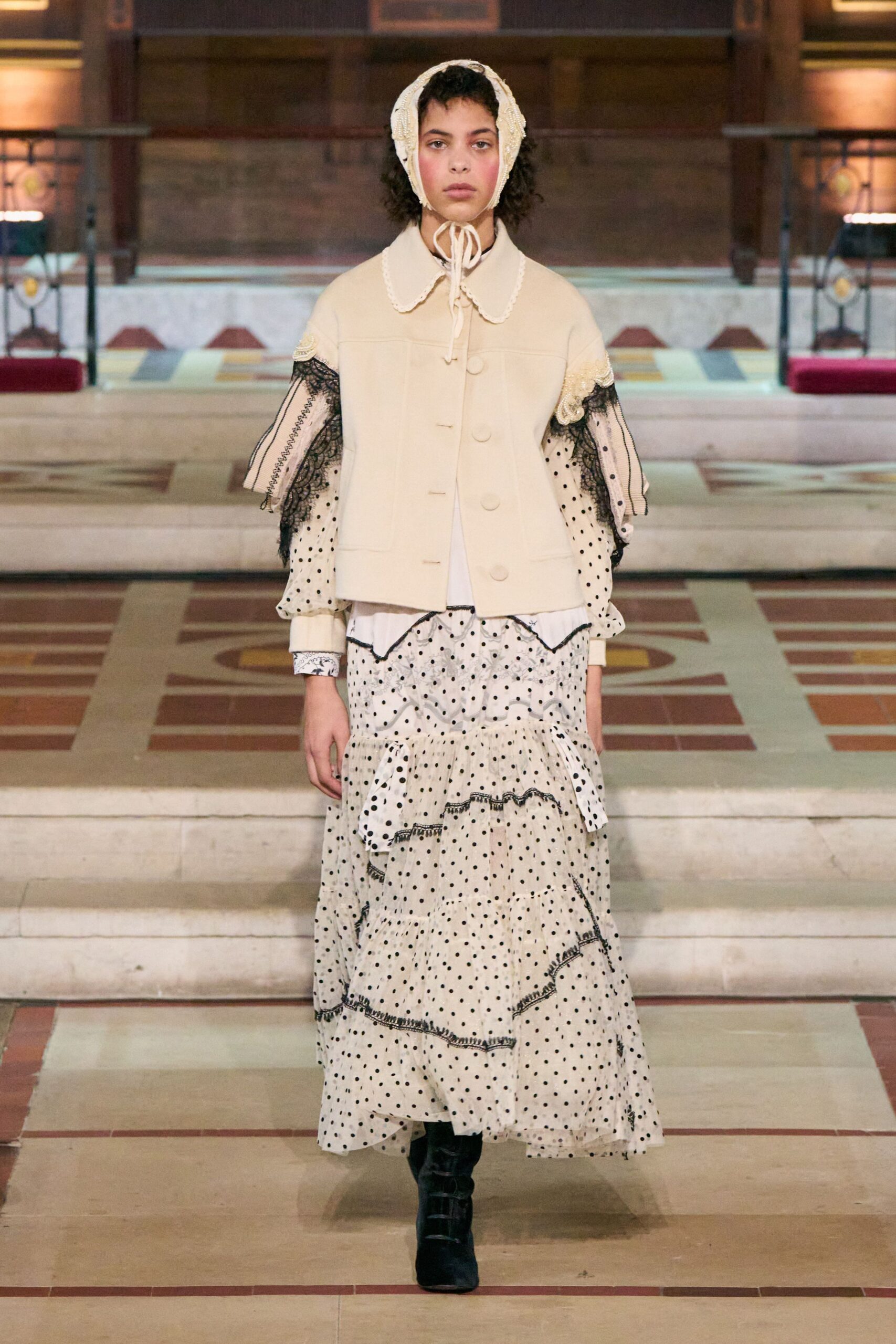 beige jacket white shirt maxi skirt