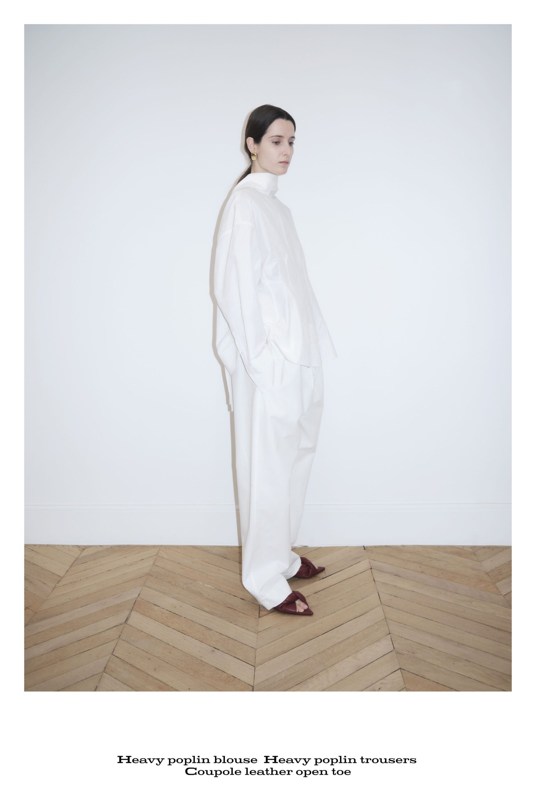 white cotton blouse and pants