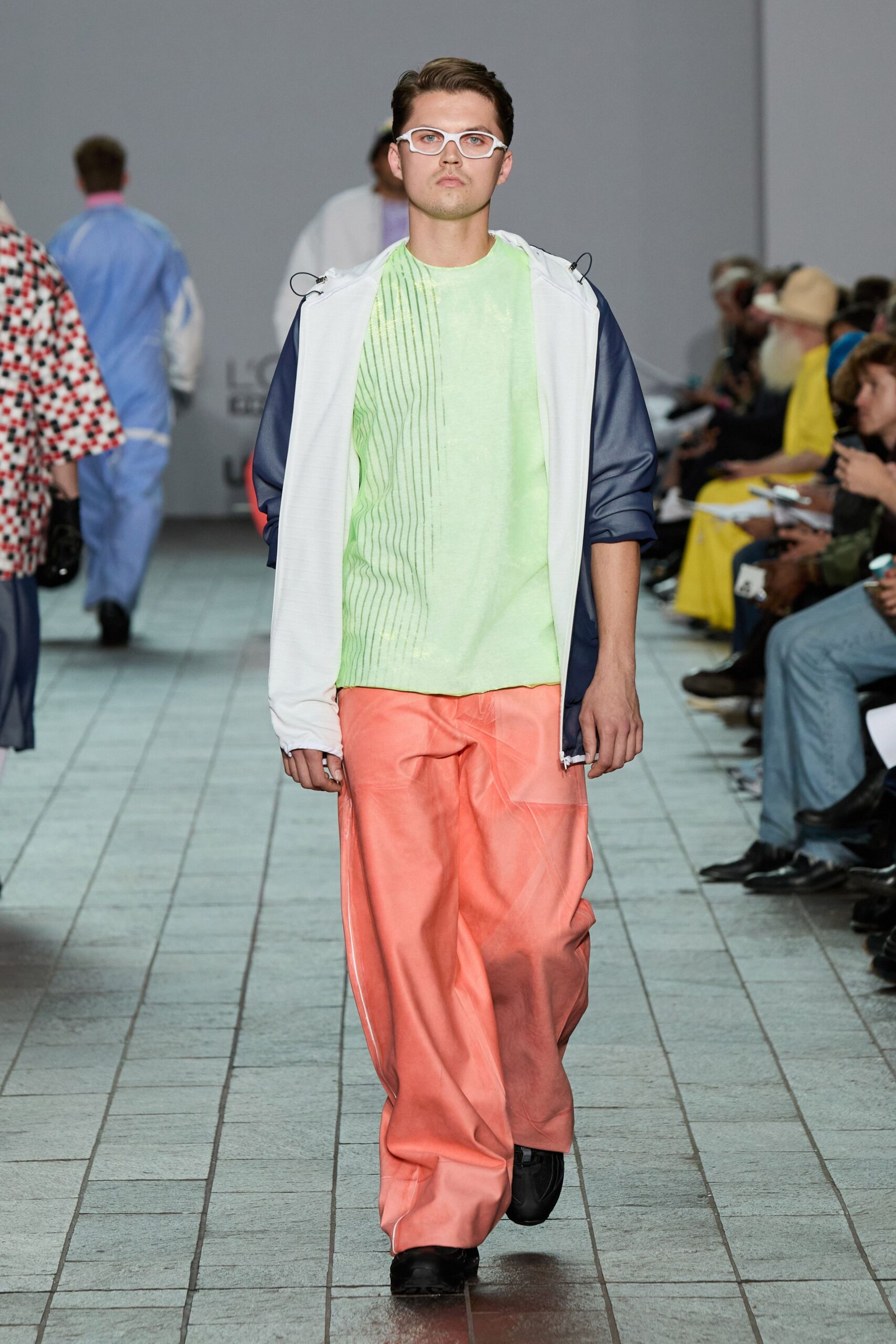 orange cotton relaxed wide-leg pants