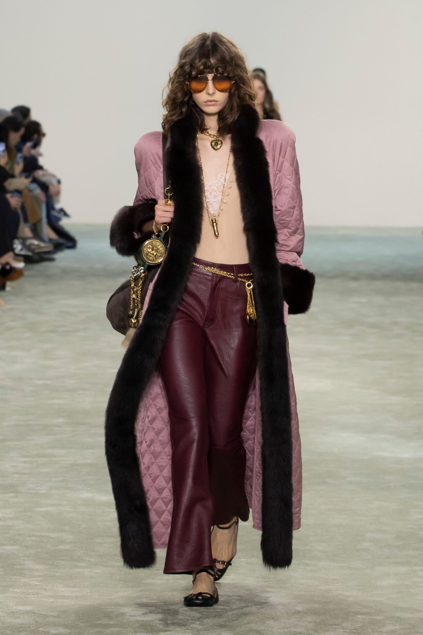 maroon leather fitted flared pants