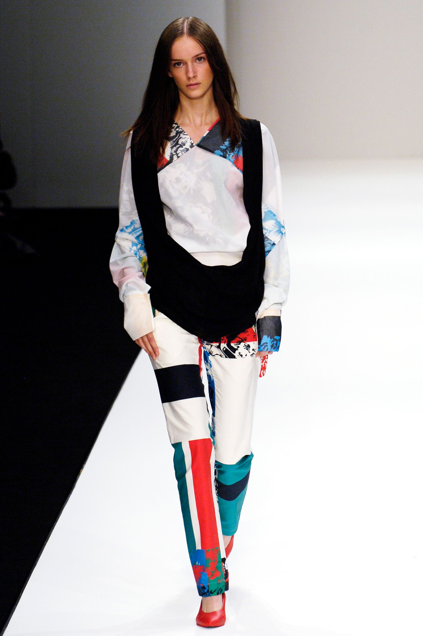 scarf-print trousers