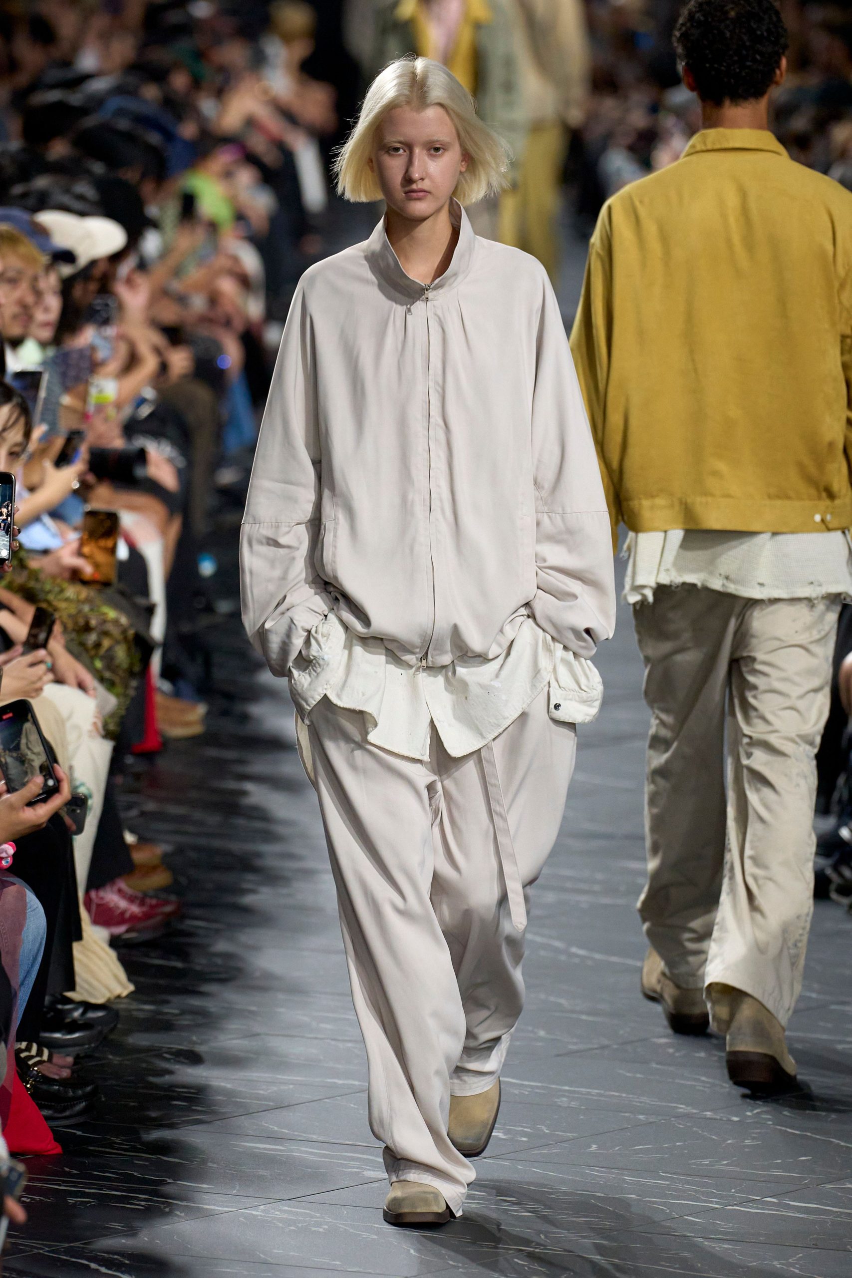 beige relaxed jacket and pants