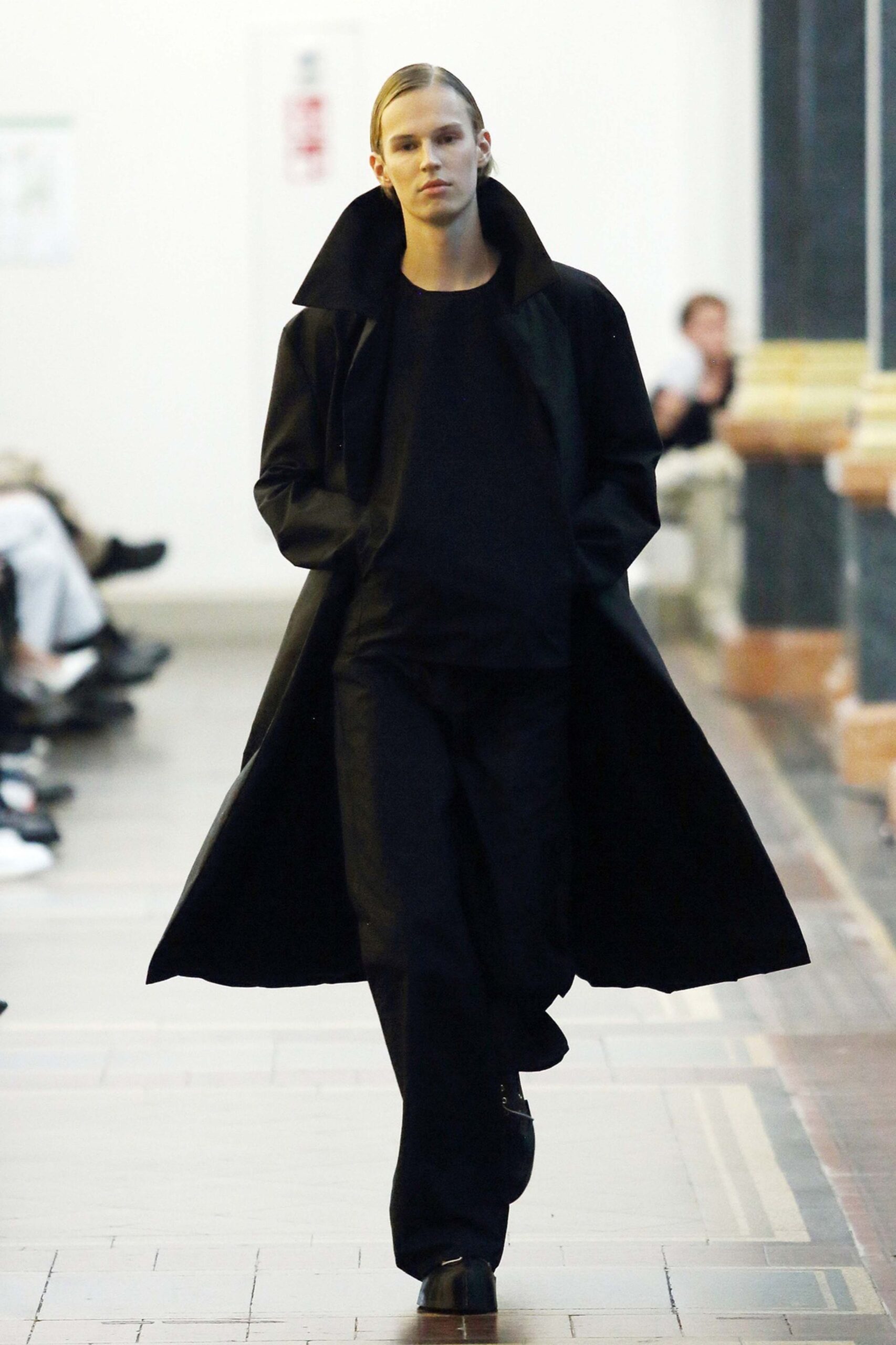 black coat with relaxed fit