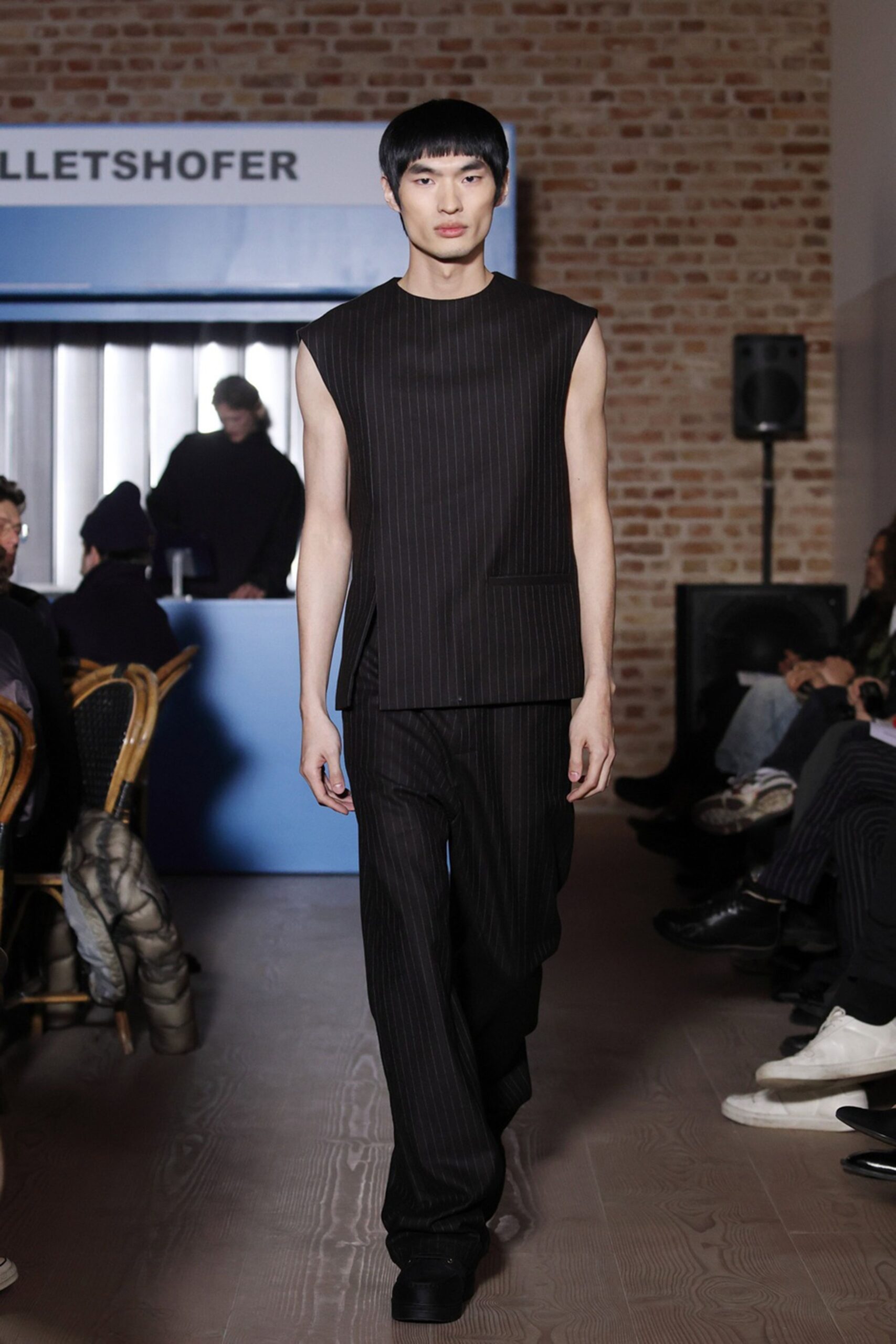 black striped sleeveless top and pants