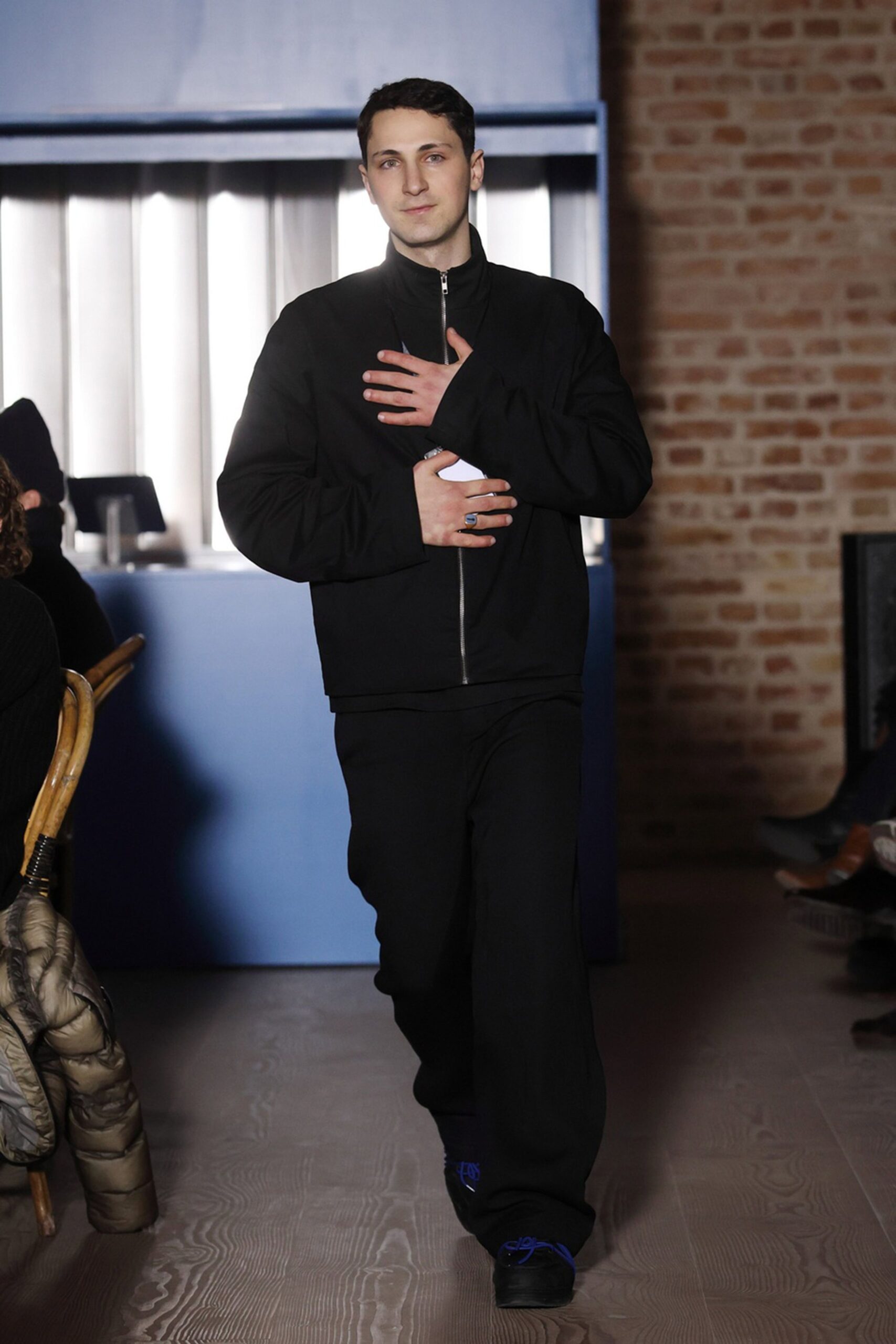 black relaxed jacket and pants