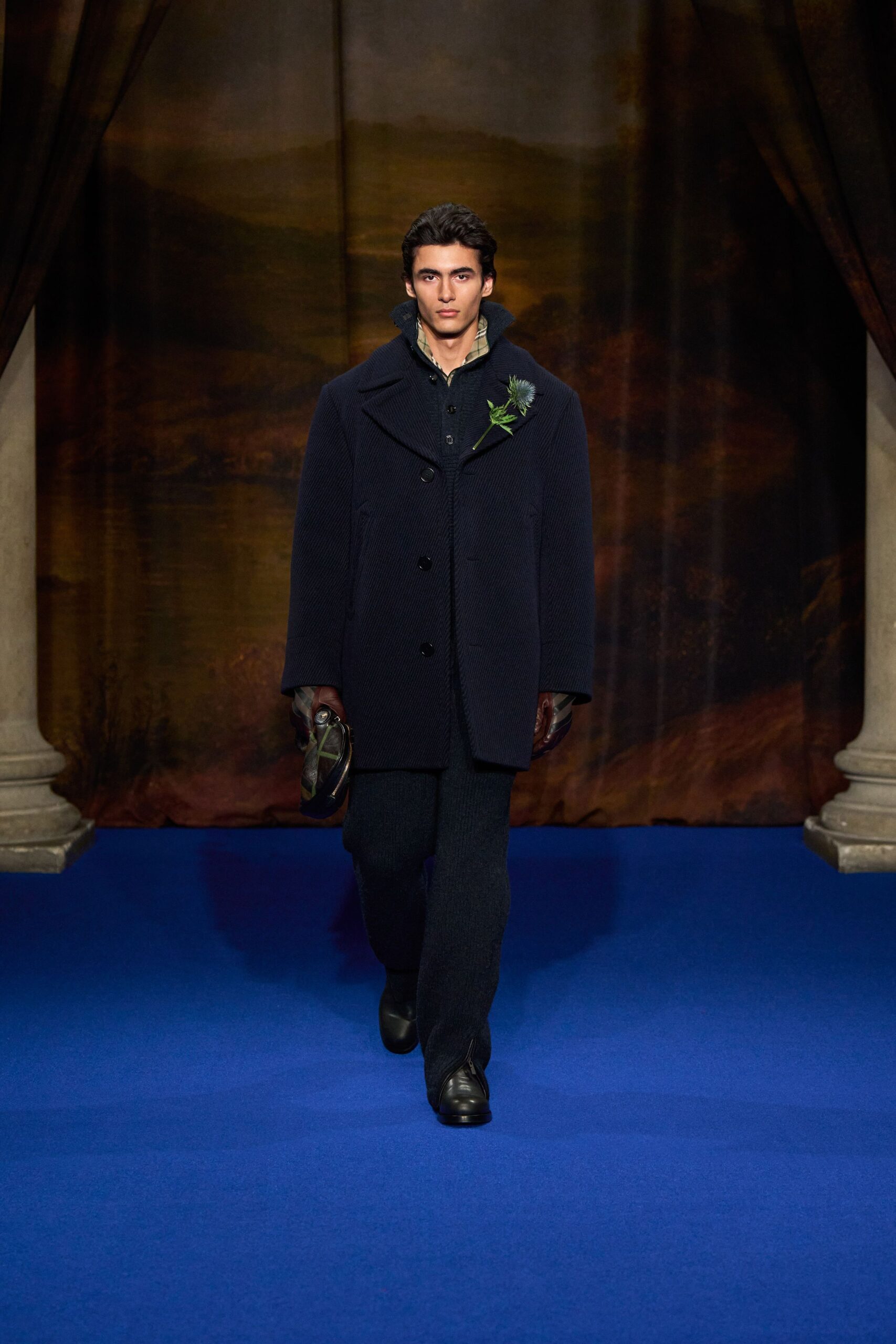 black wool coat and pants