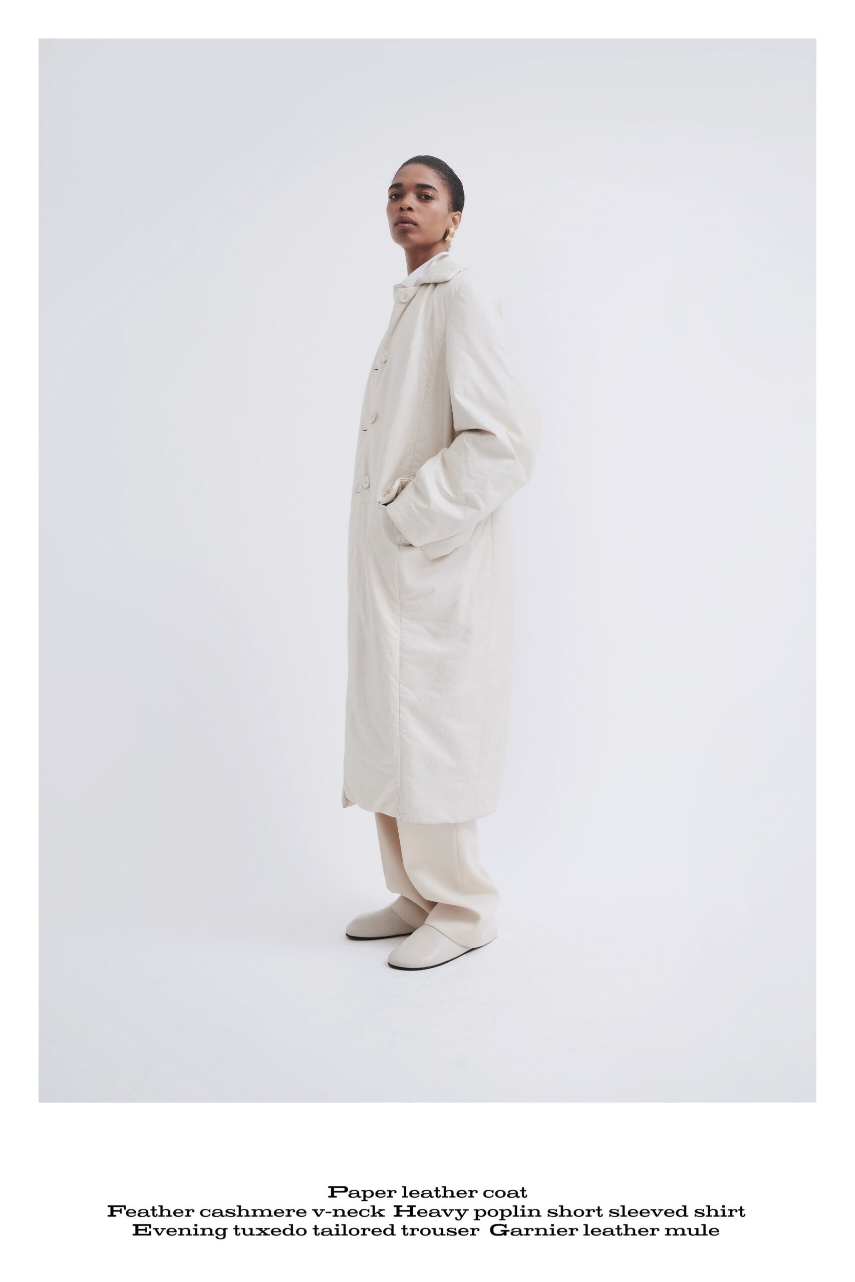 ivory cotton tailored pants