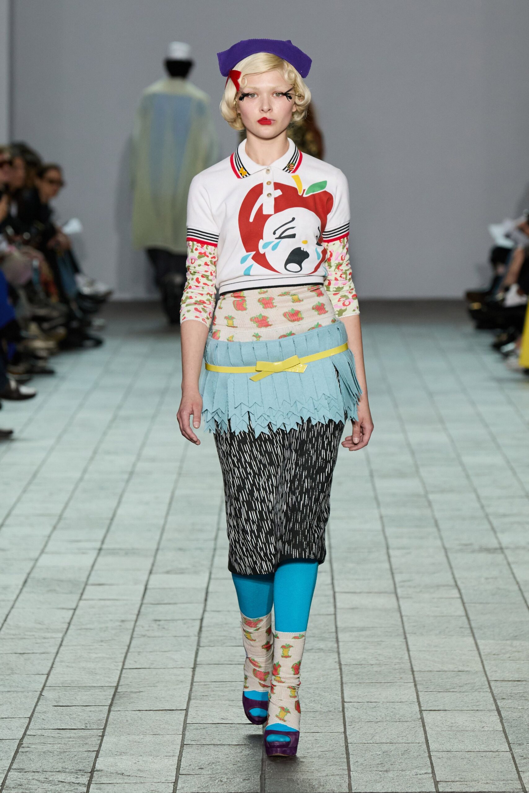 colorful printed top and skirt