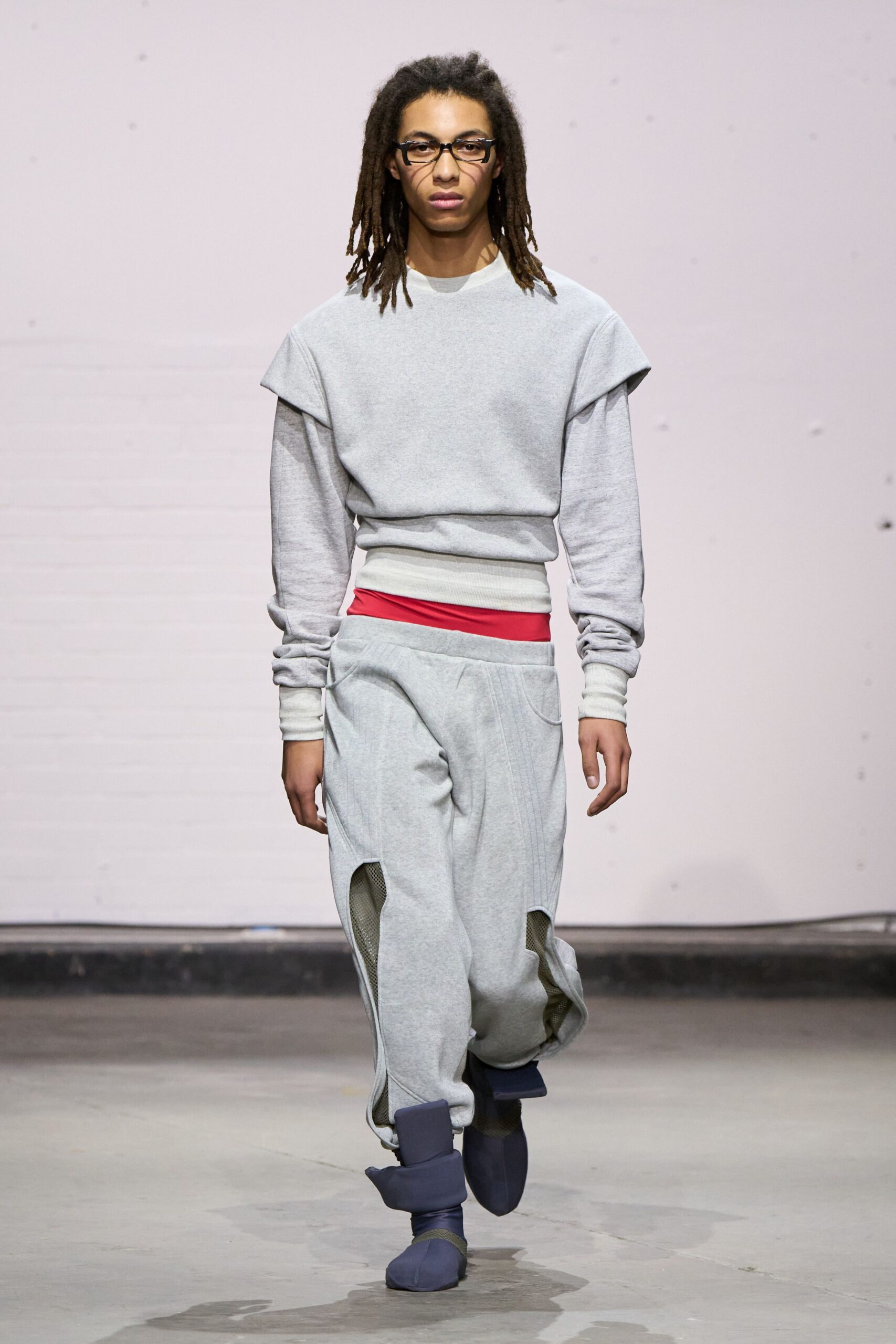 gray relaxed sweater and pants