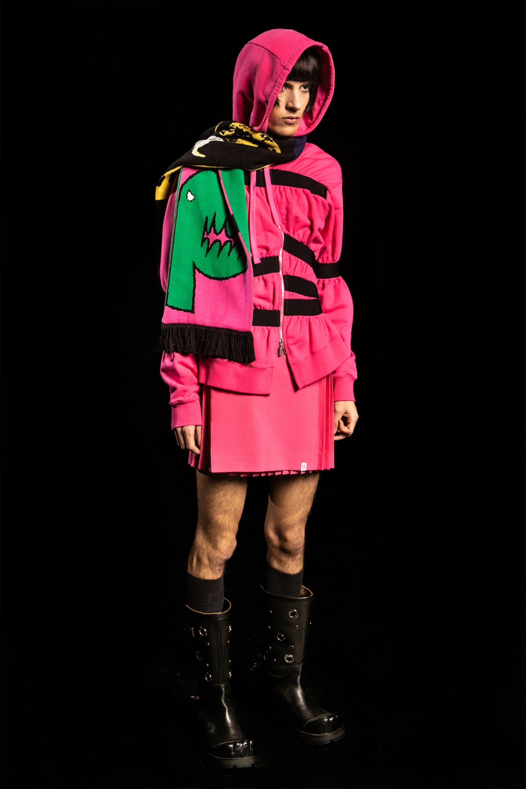 pink hoodie mini skirt