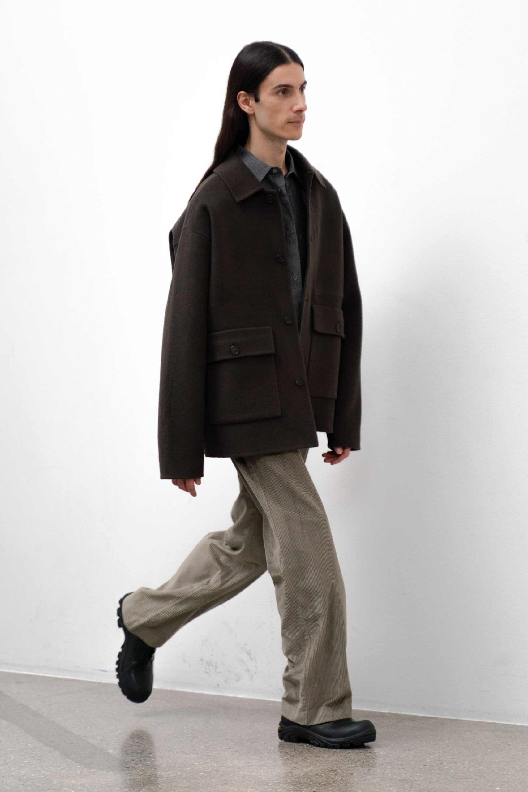 oversized brown wool jacket
