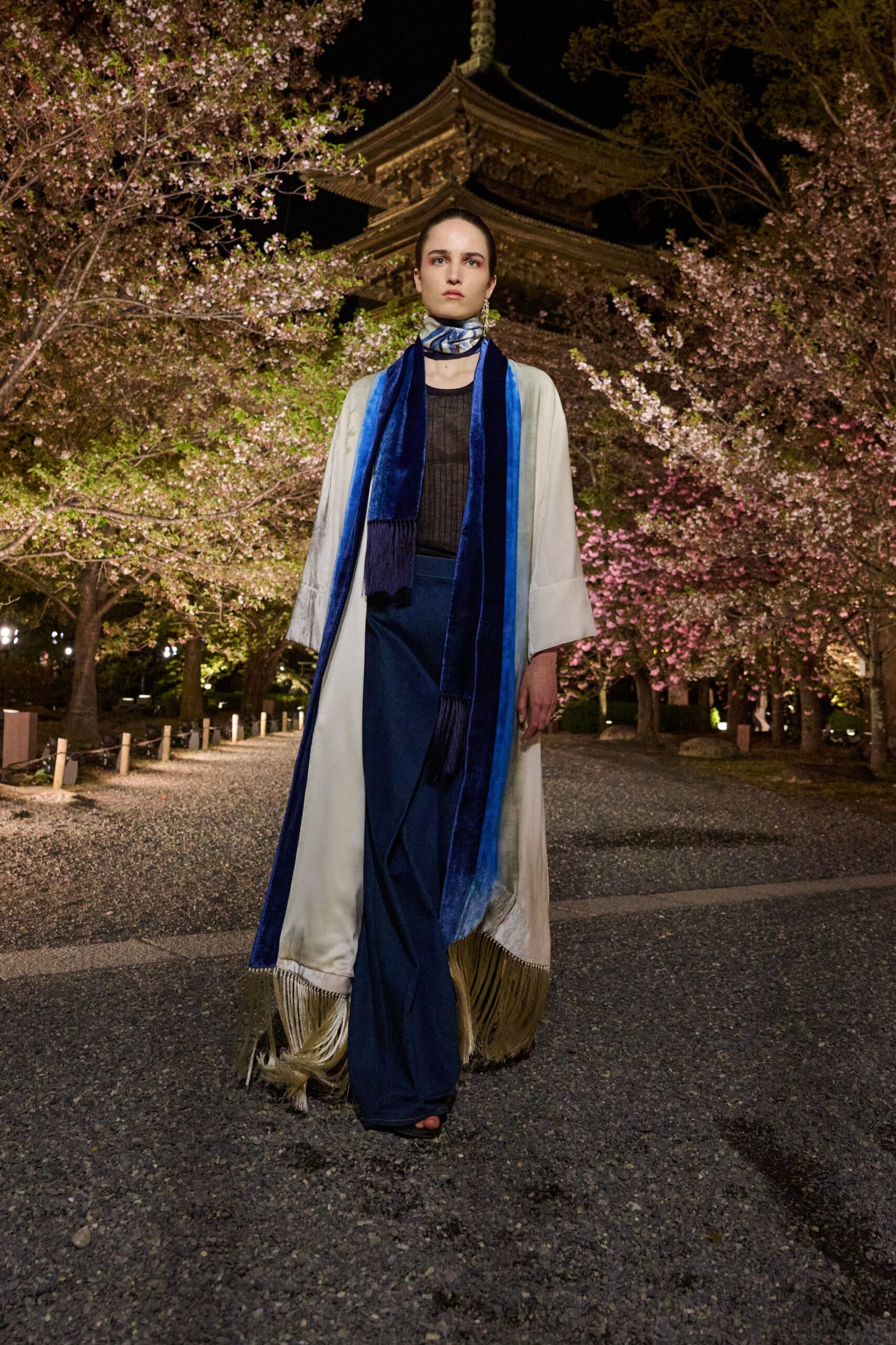 blue silk scarf