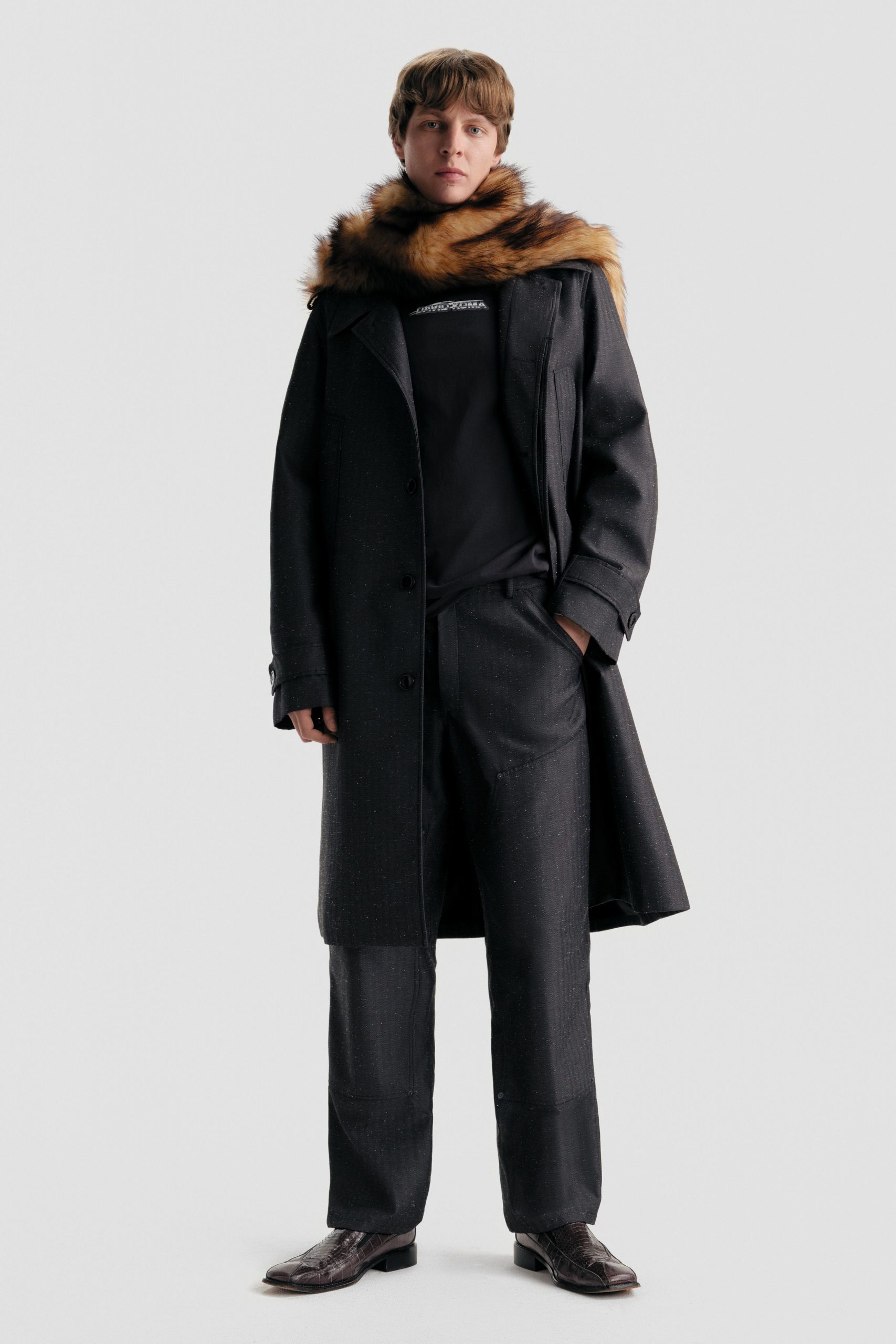 brown fur scarf