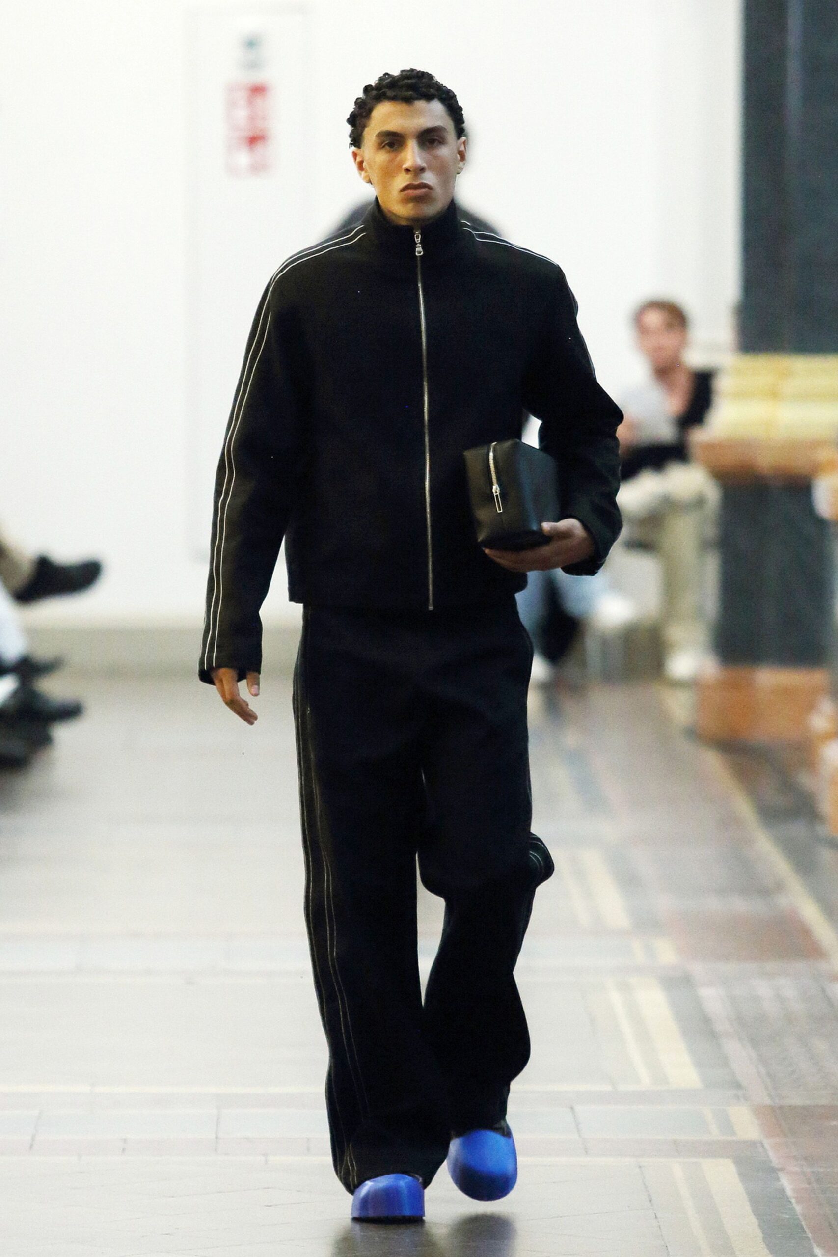 black jacket and pants outfit