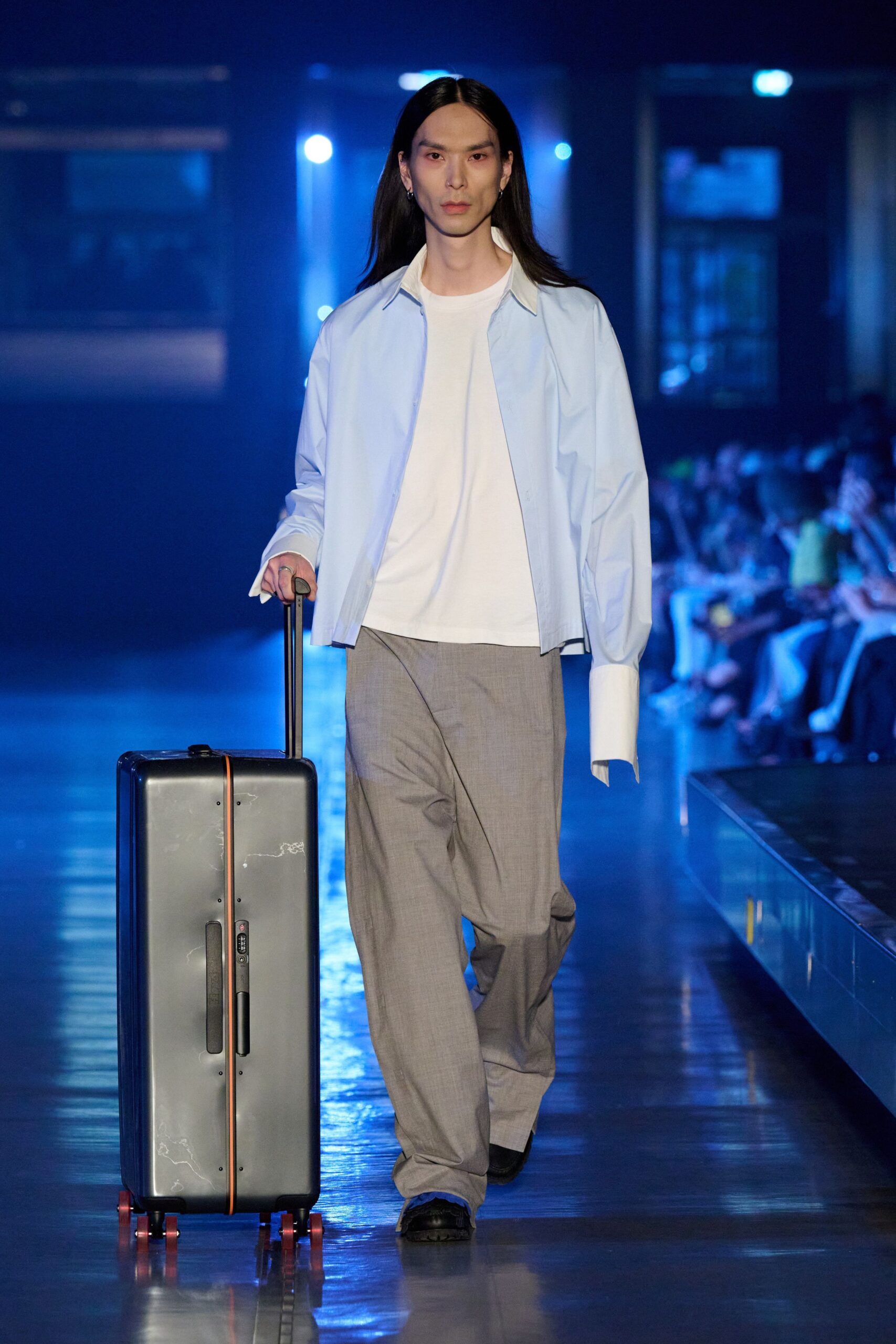 layered shirt and trousers