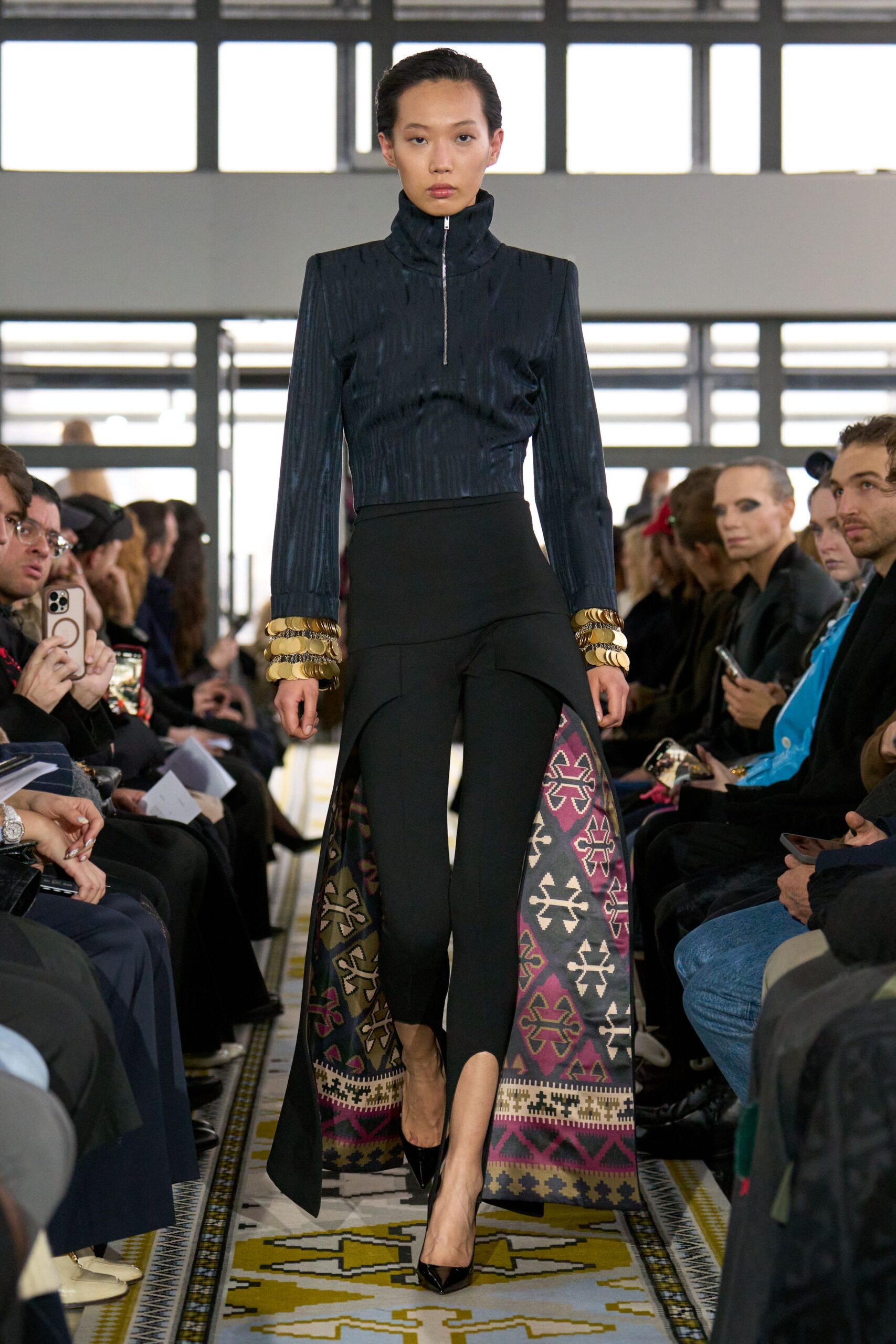 multi silk relaxed layered cape