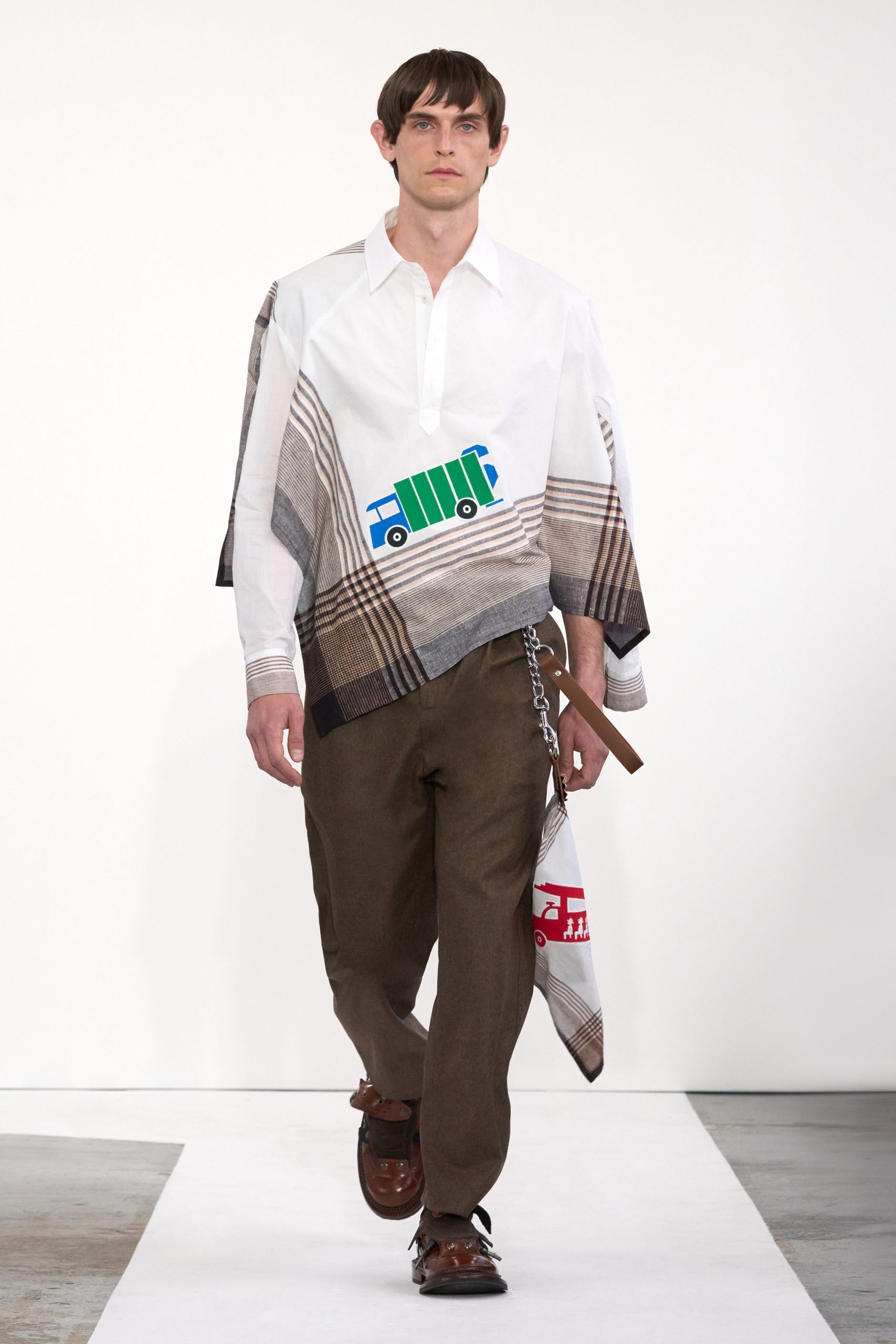 white cotton long-sleeve collared relaxed layered shirt