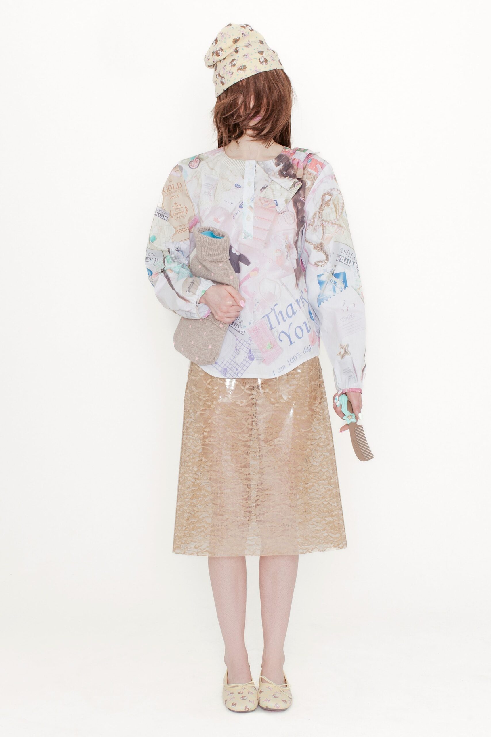 multi cotton long-sleeve collared relaxed printed jacket