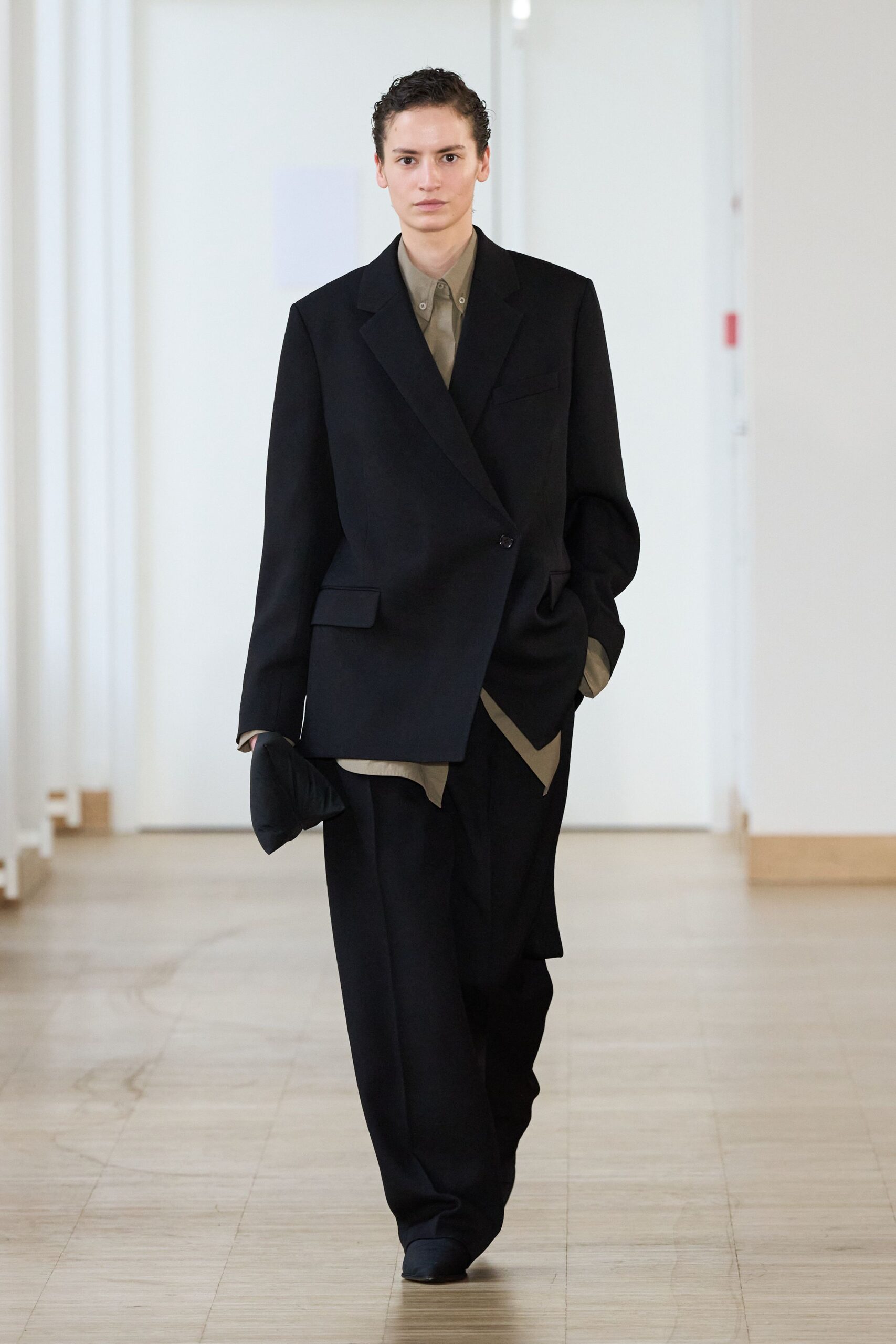 black wool relaxed suit