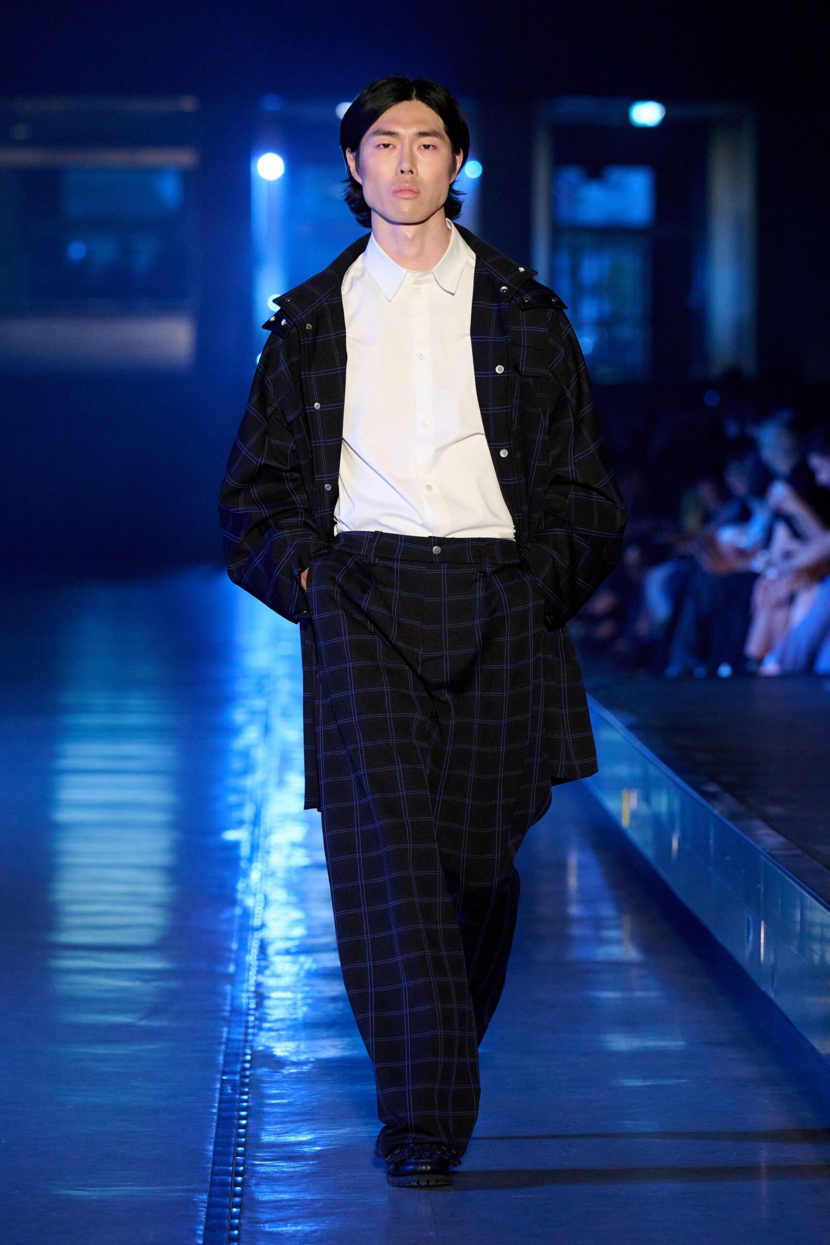 black checked jacket and pants
