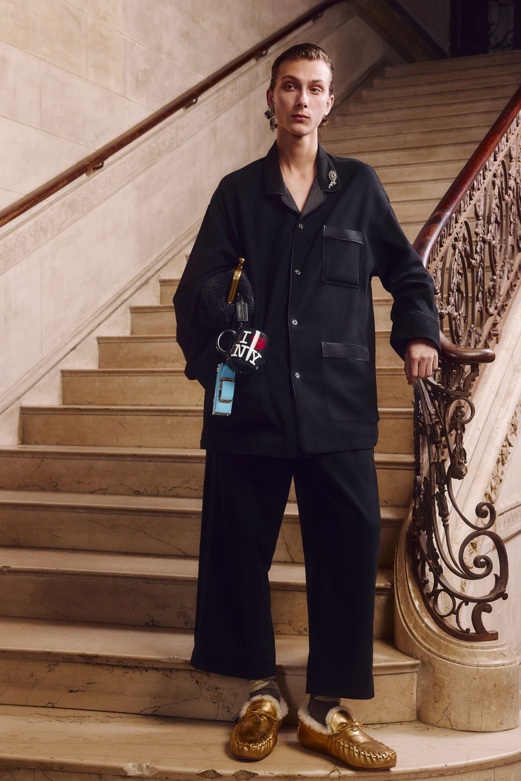 black relaxed jacket and pants
