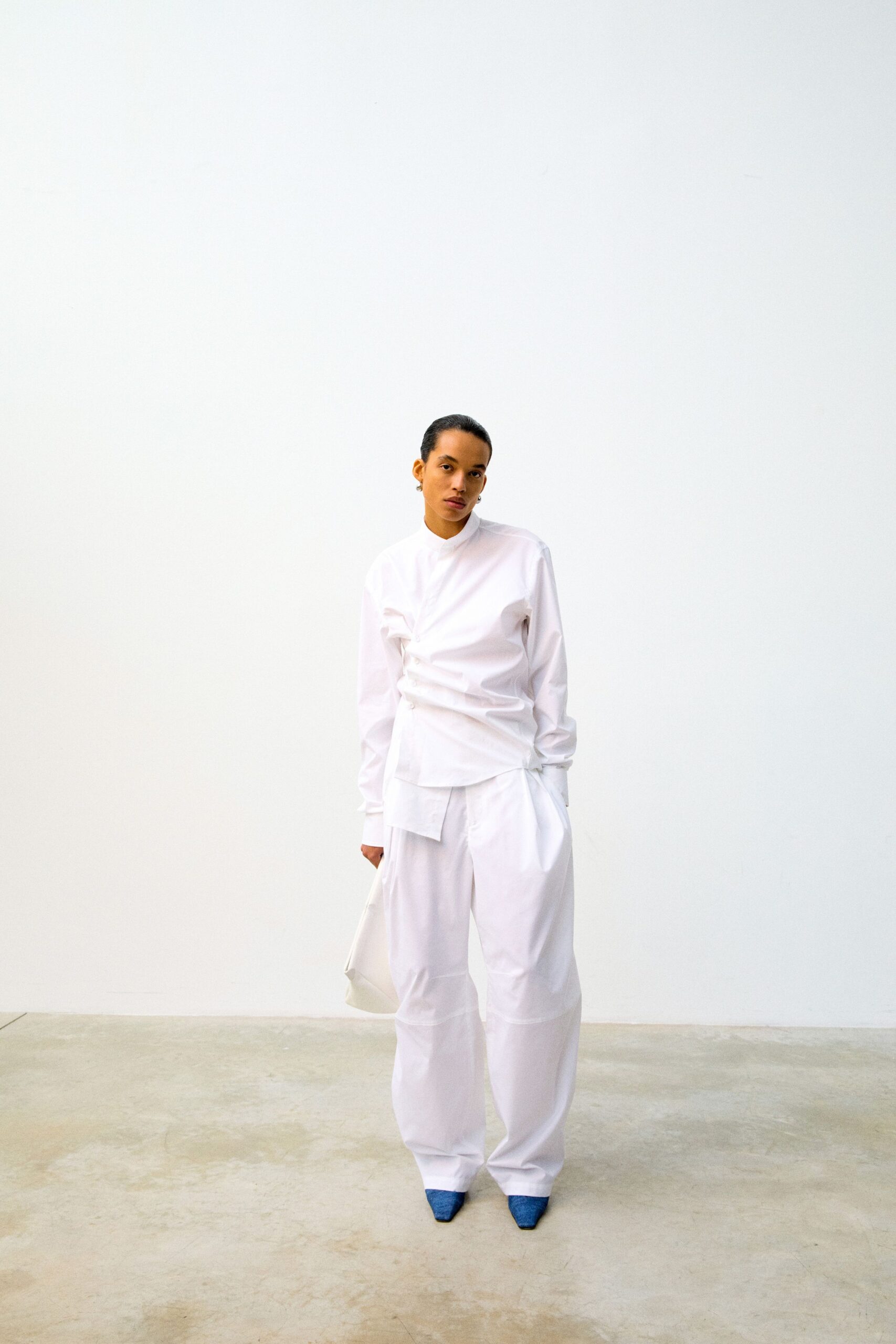 white relaxed top and pants