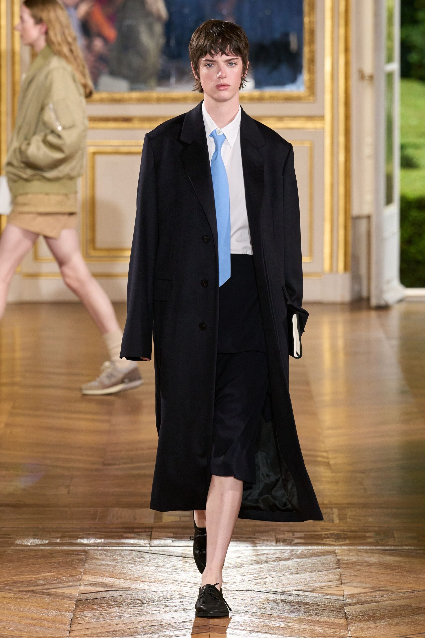 black wool coat with shirt