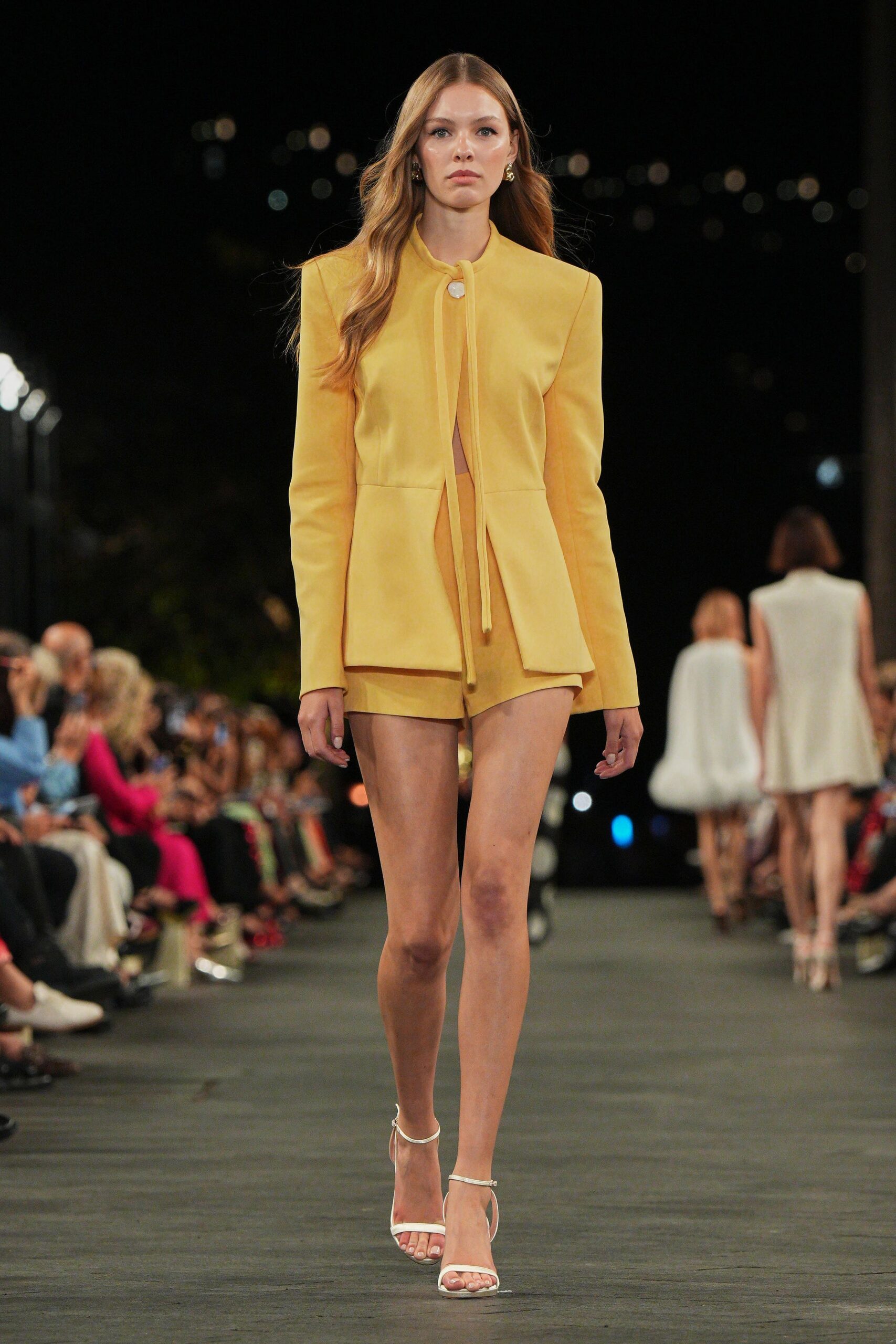 yellow tailored jacket shorts