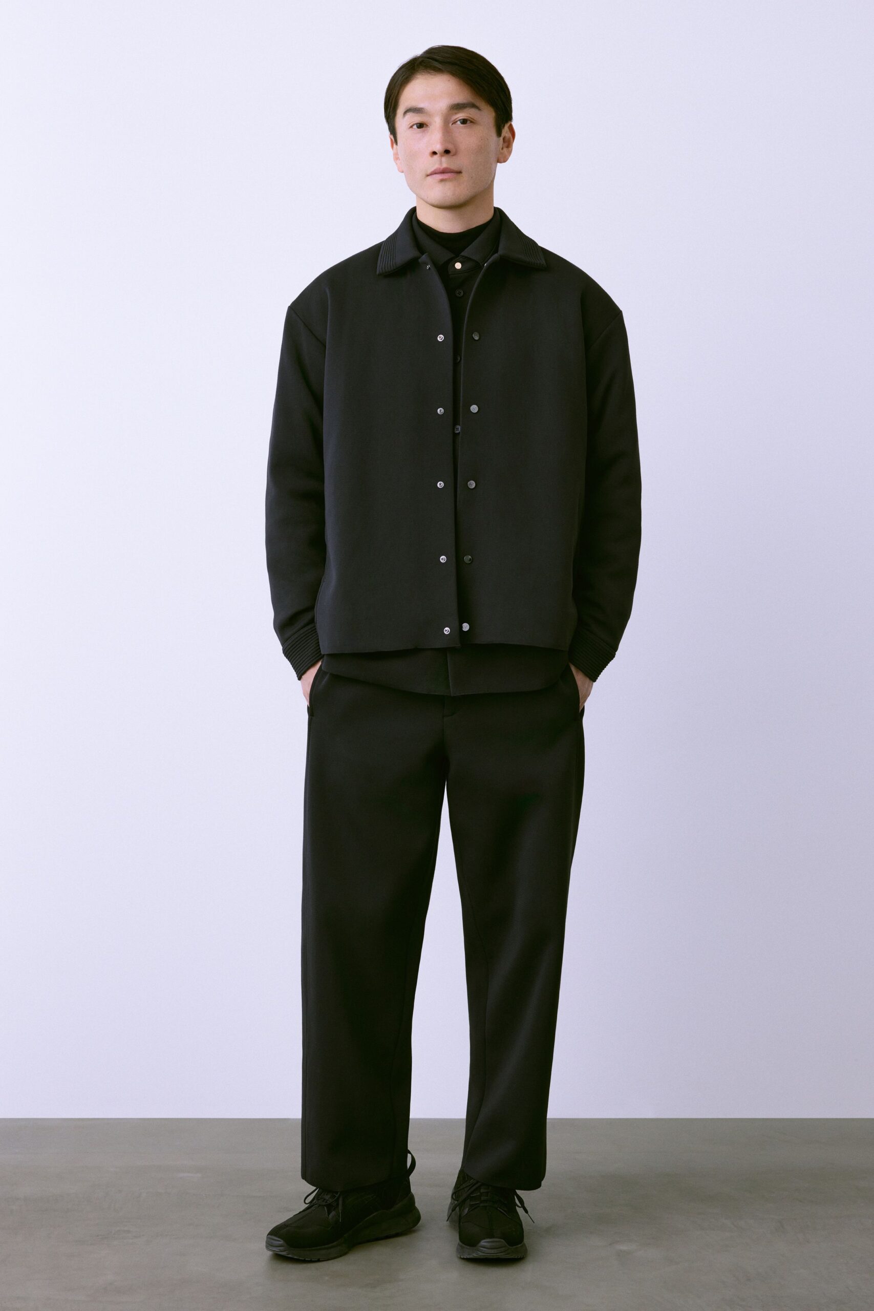 black relaxed jacket and pants