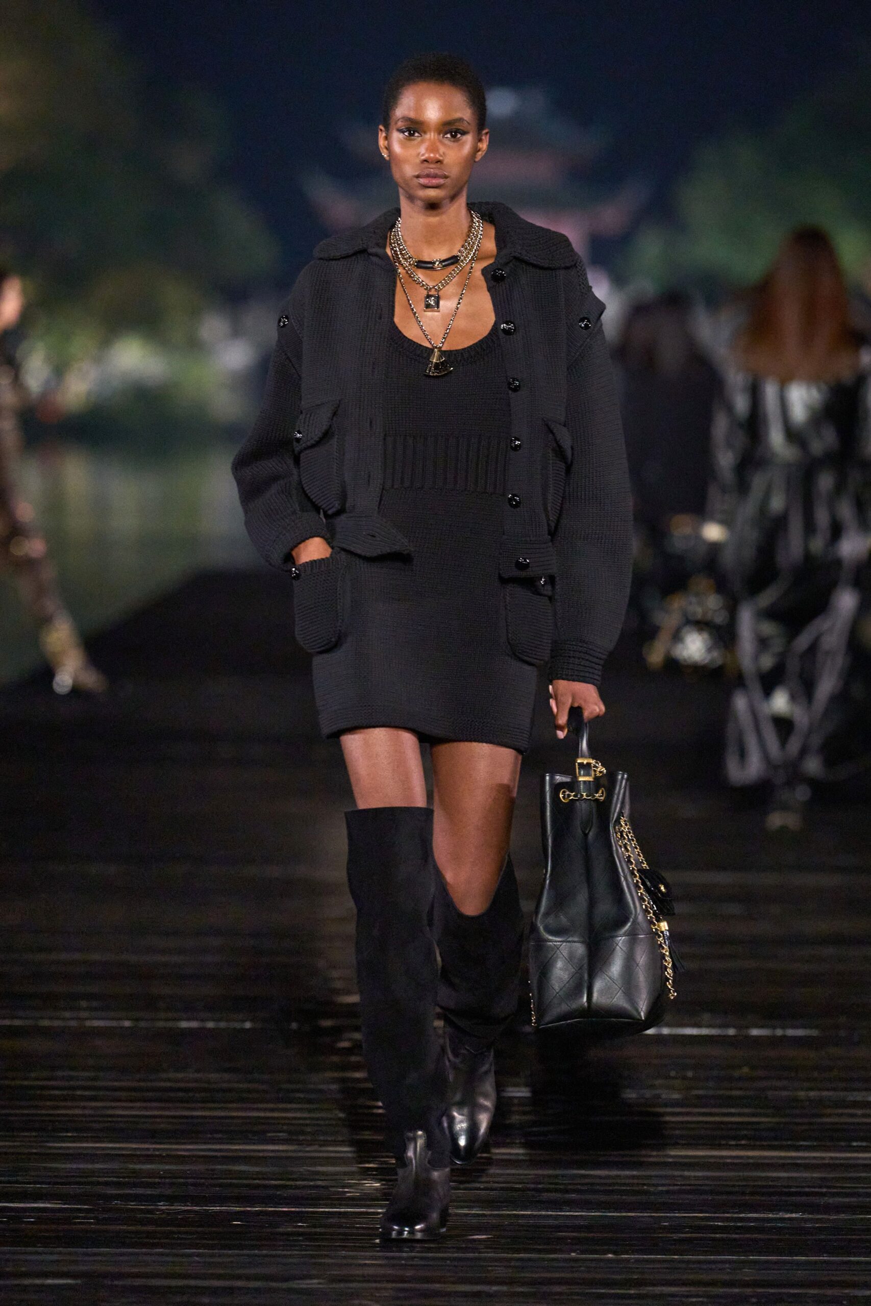 black mini dress with jacket