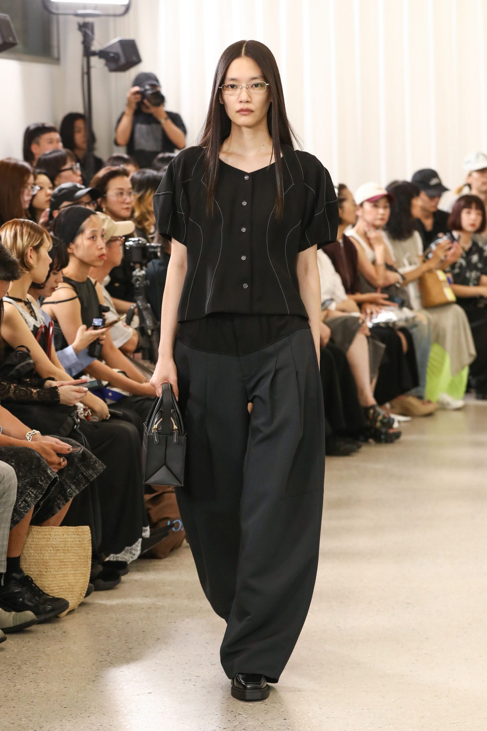 black relaxed top and pants