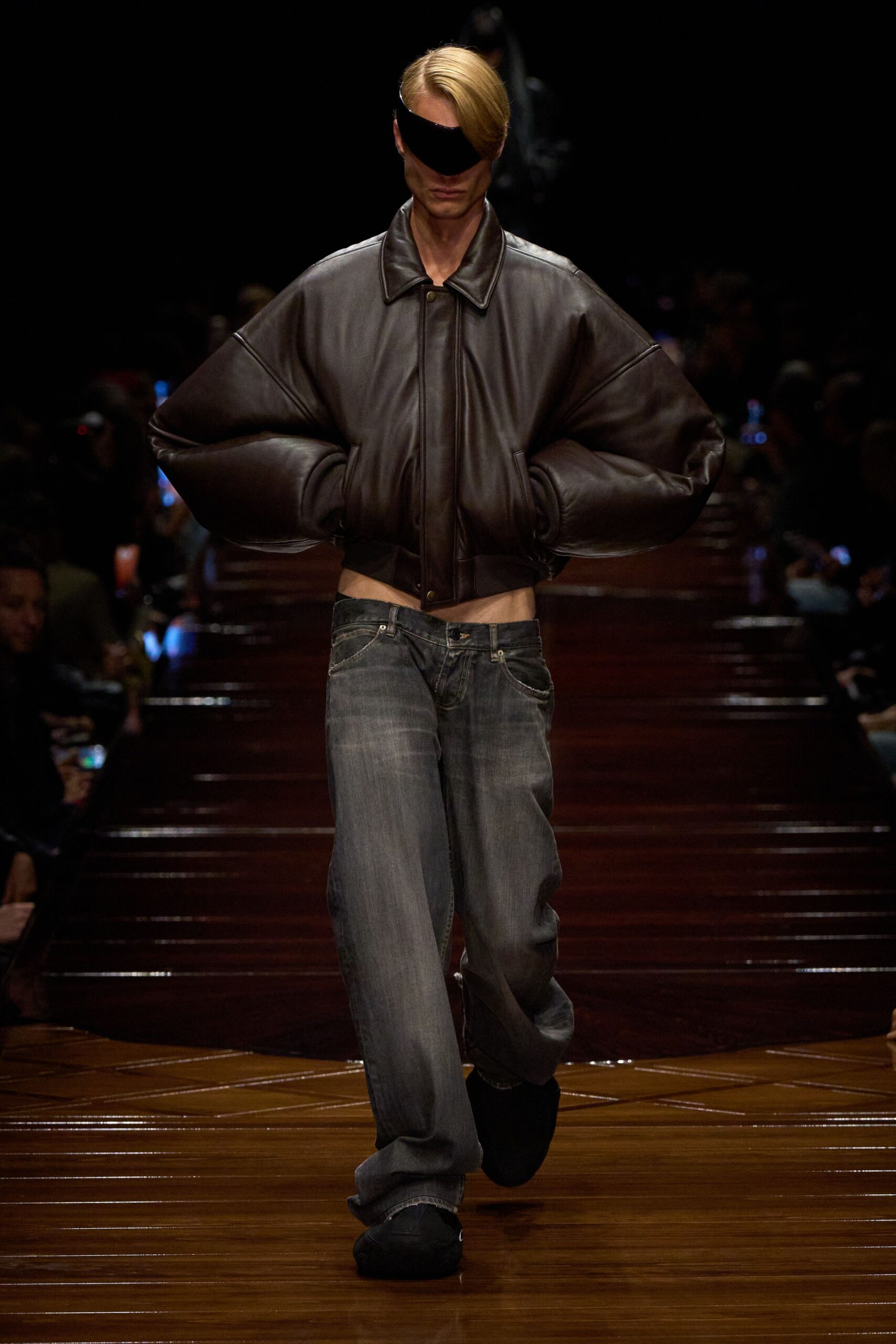 brown leather oversized jacket