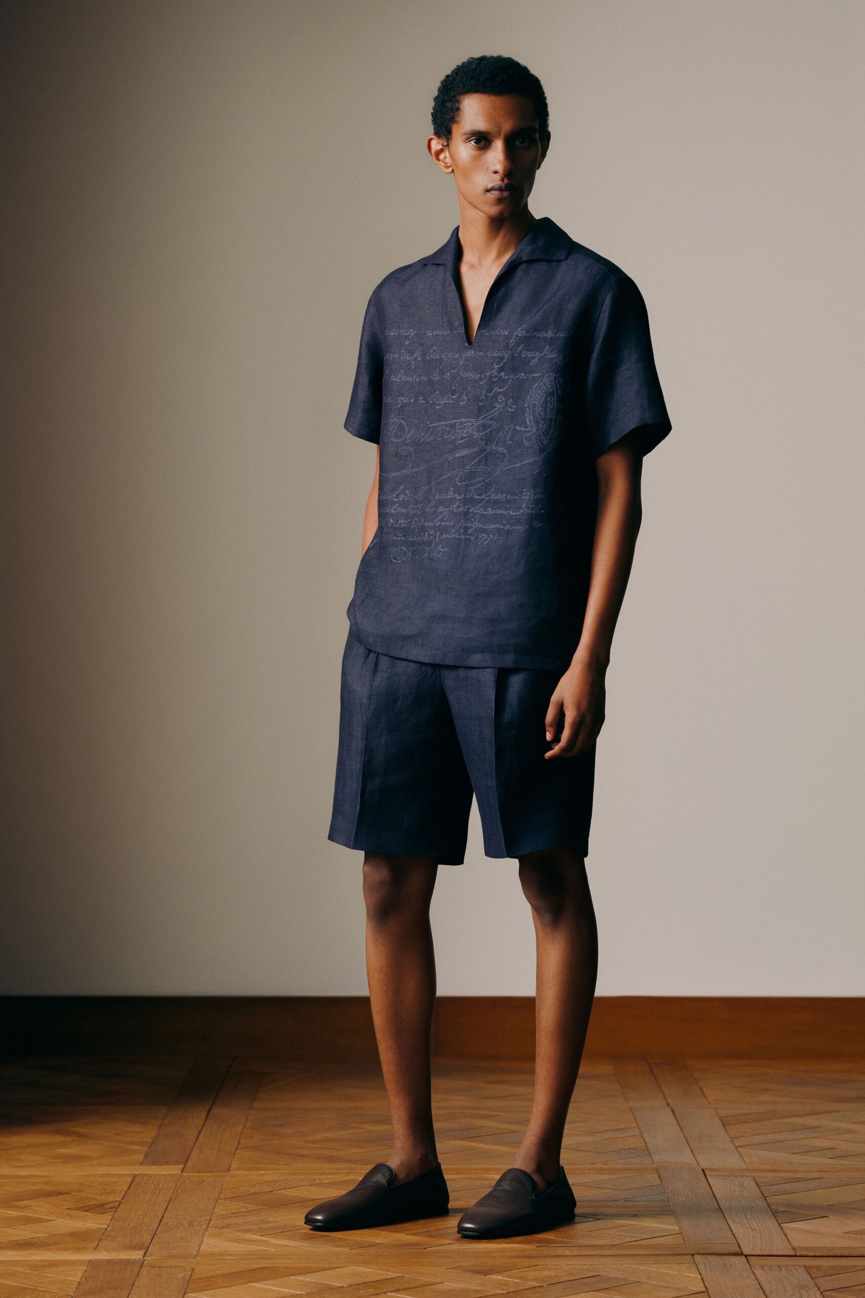 blue cotton shirt and shorts