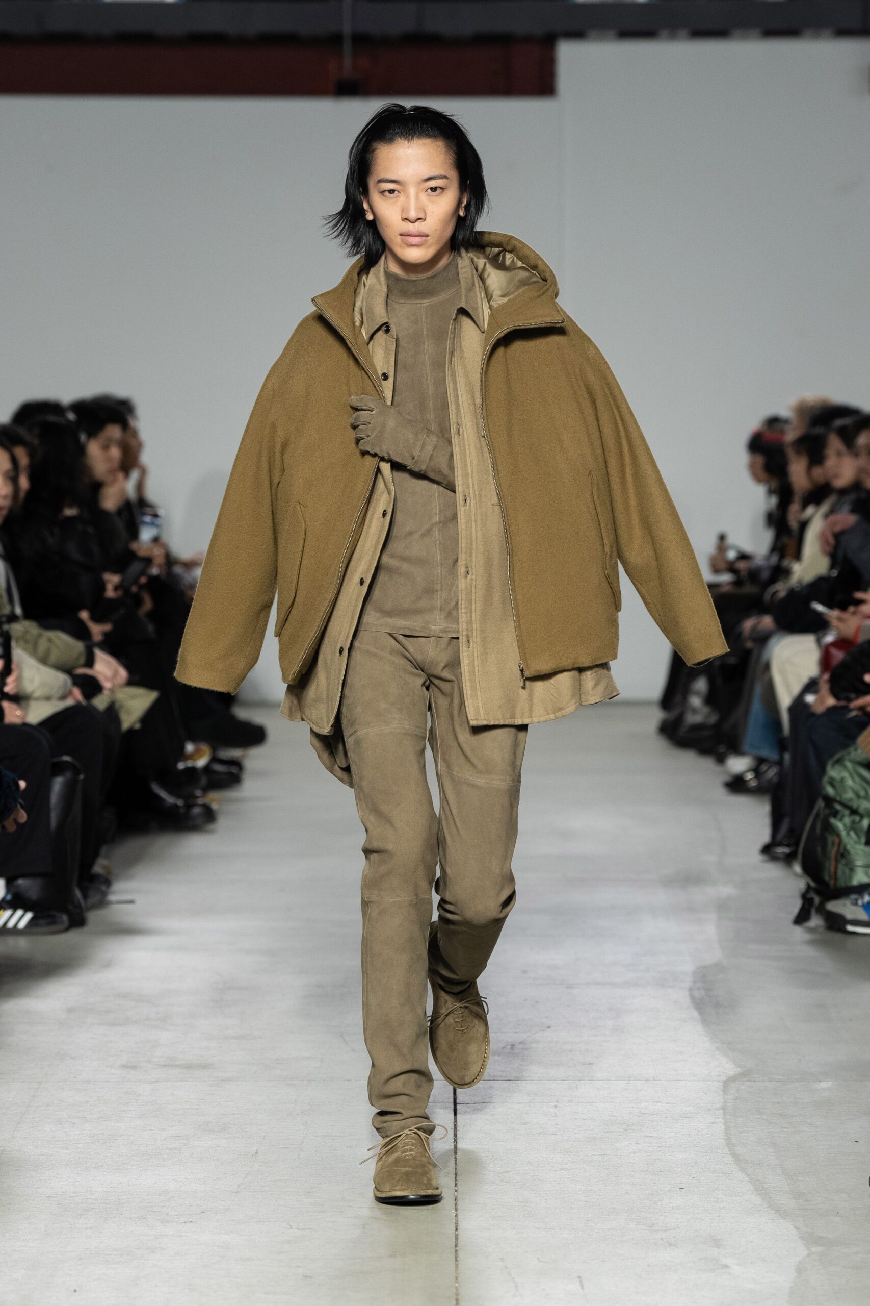 brown suede slim pants