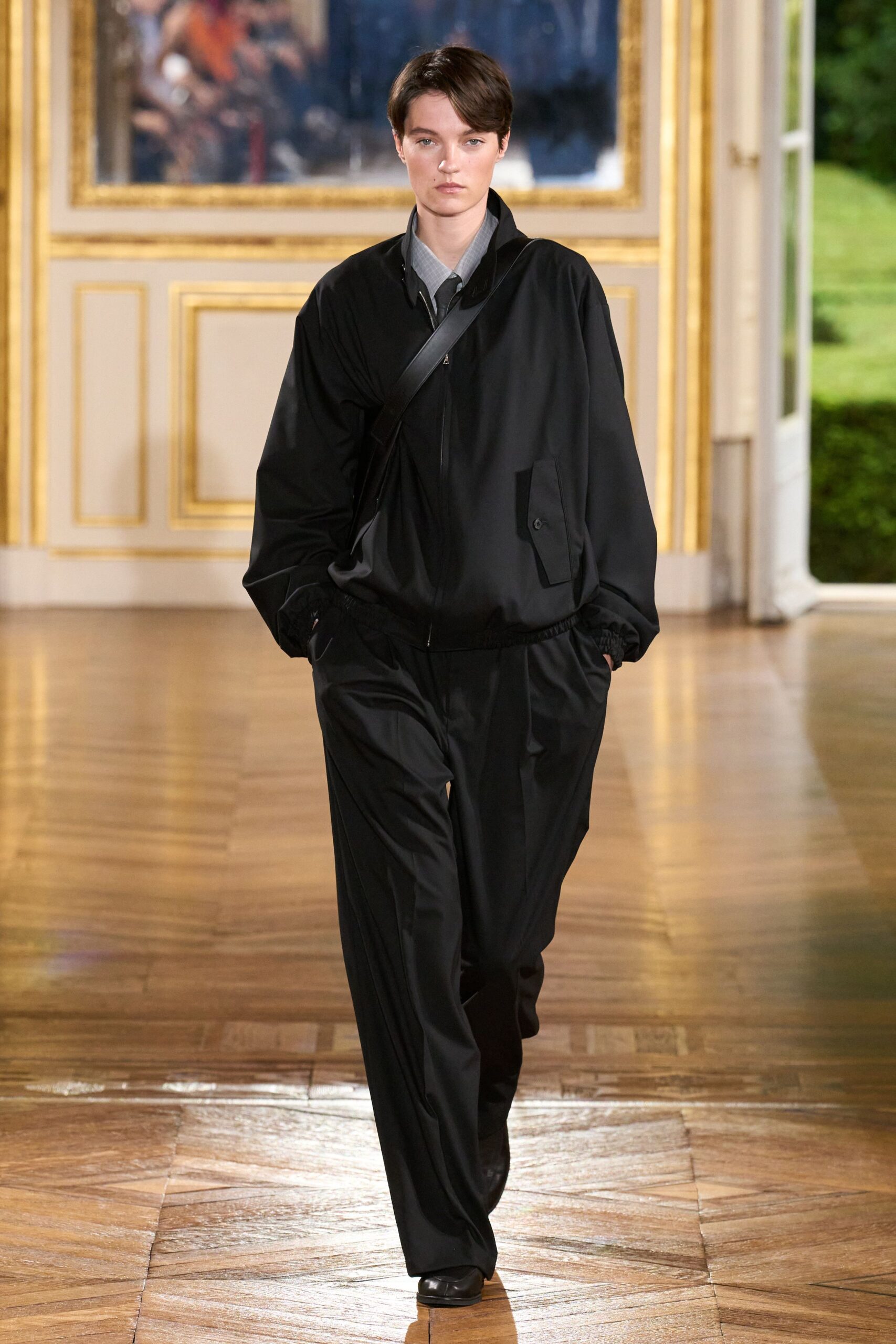 black relaxed jacket and pants