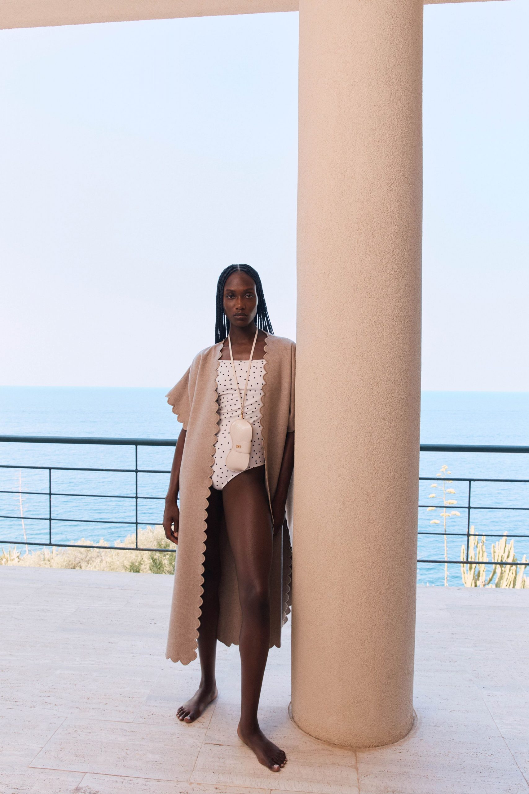 beige maxi dress with coat