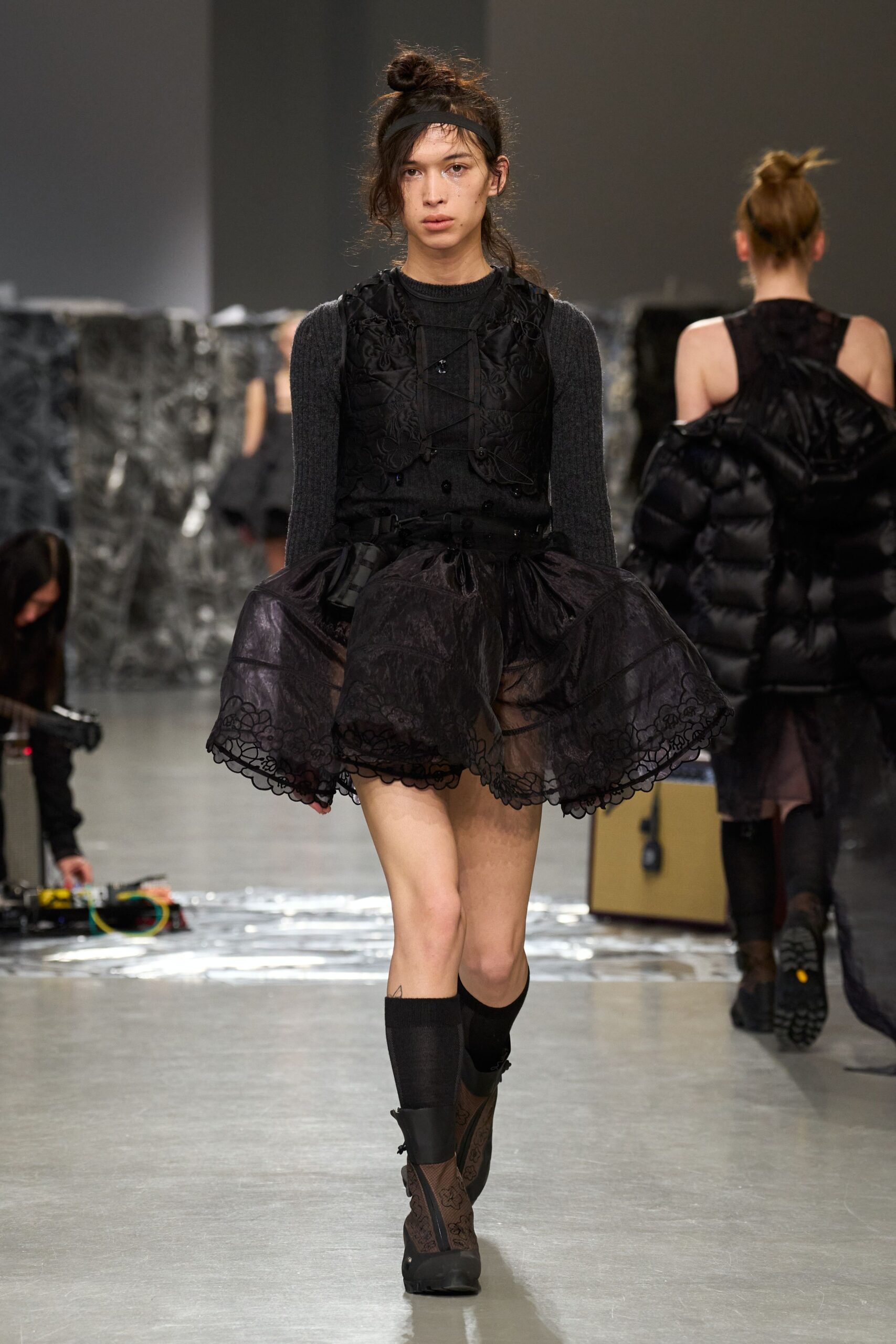 black leather boots