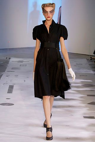 black belted midi dress