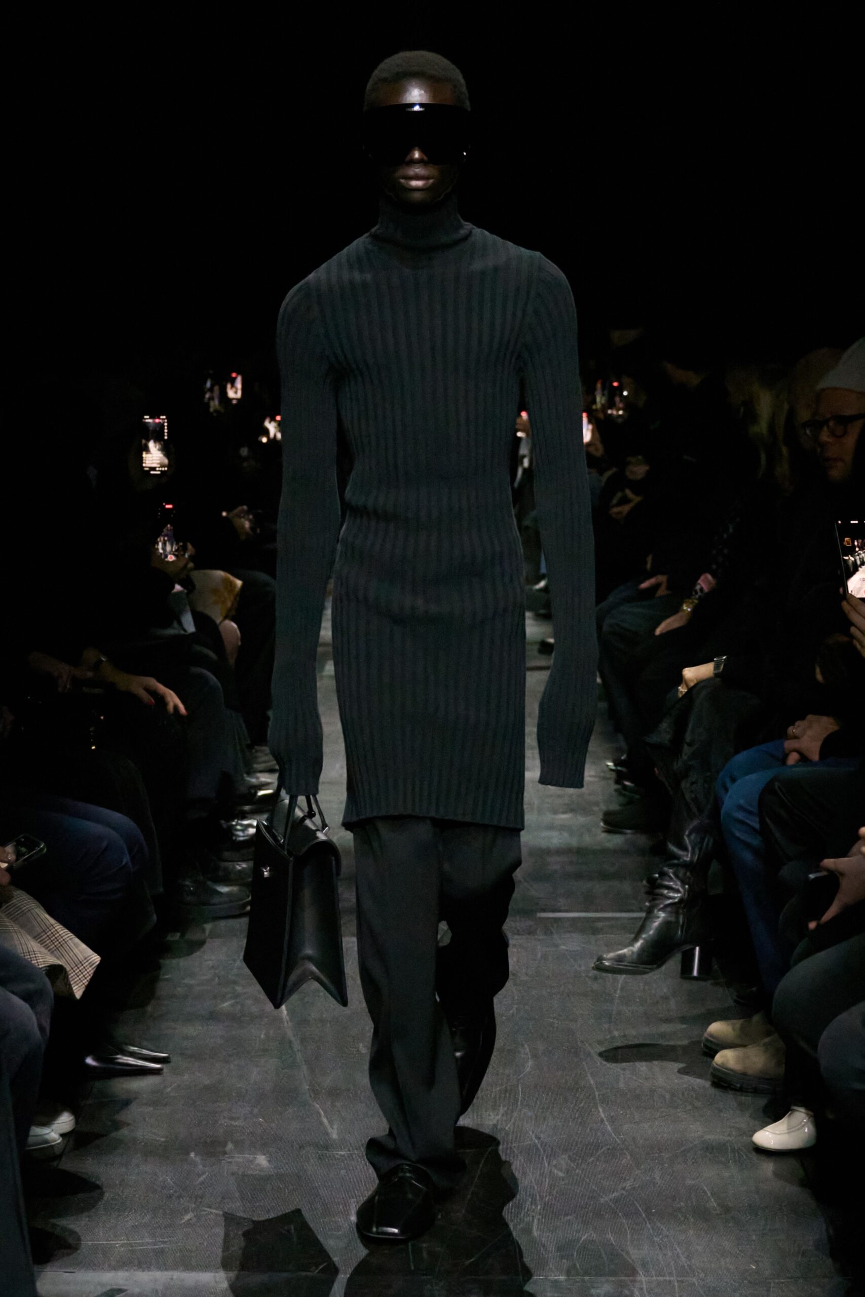 black fitted midi dress with pants