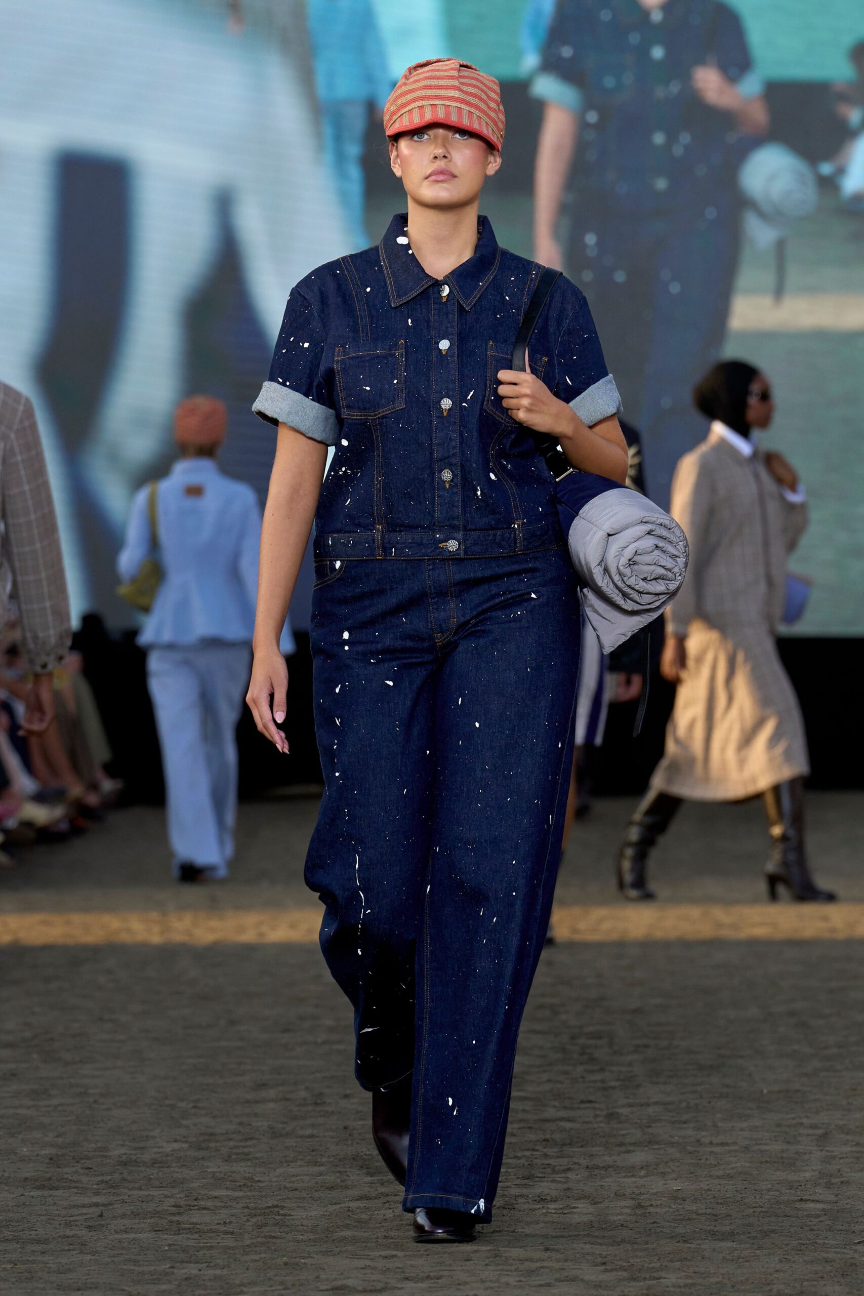 blue denim short-sleeve collared structured buttoned pockets shirt