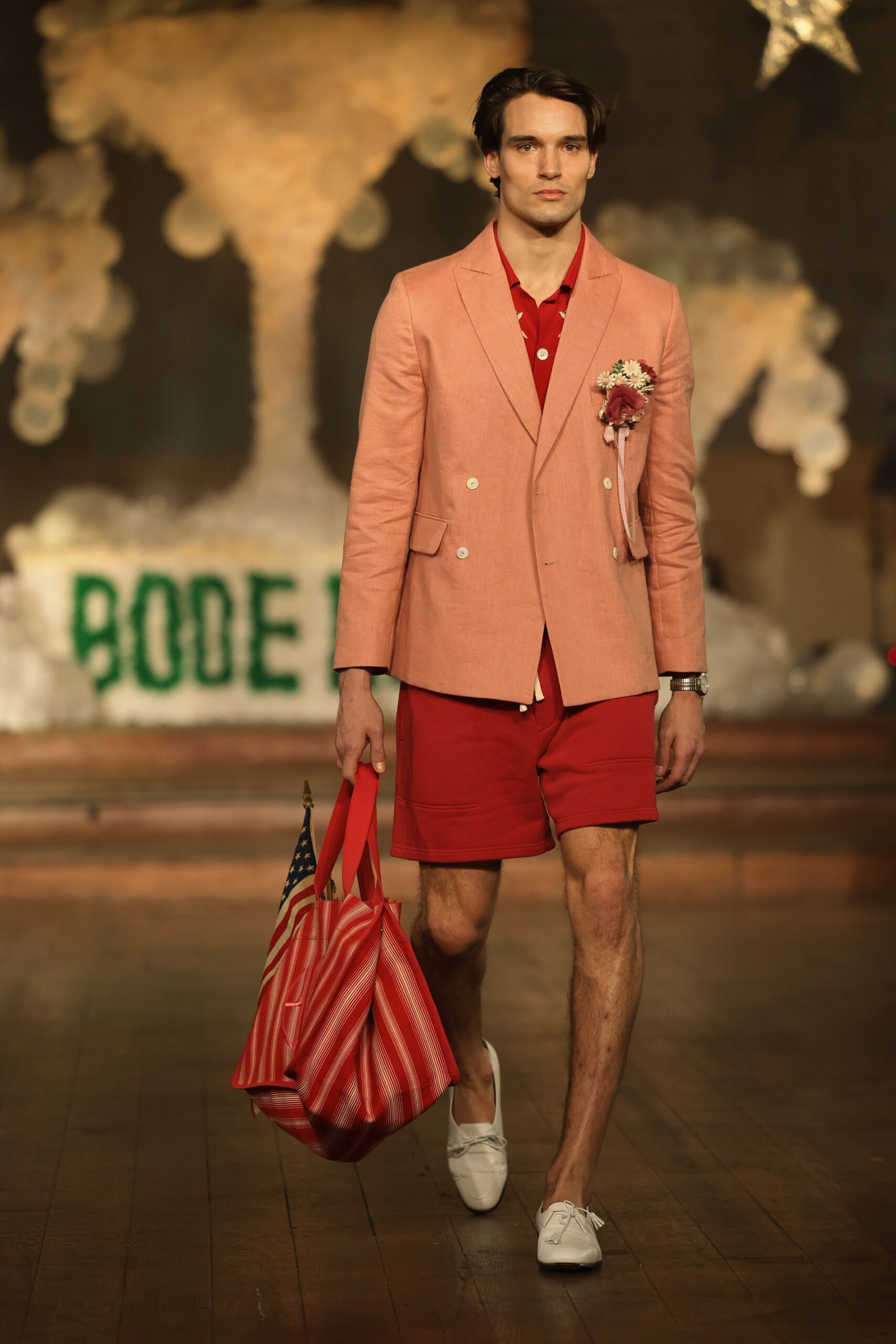 red striped bag