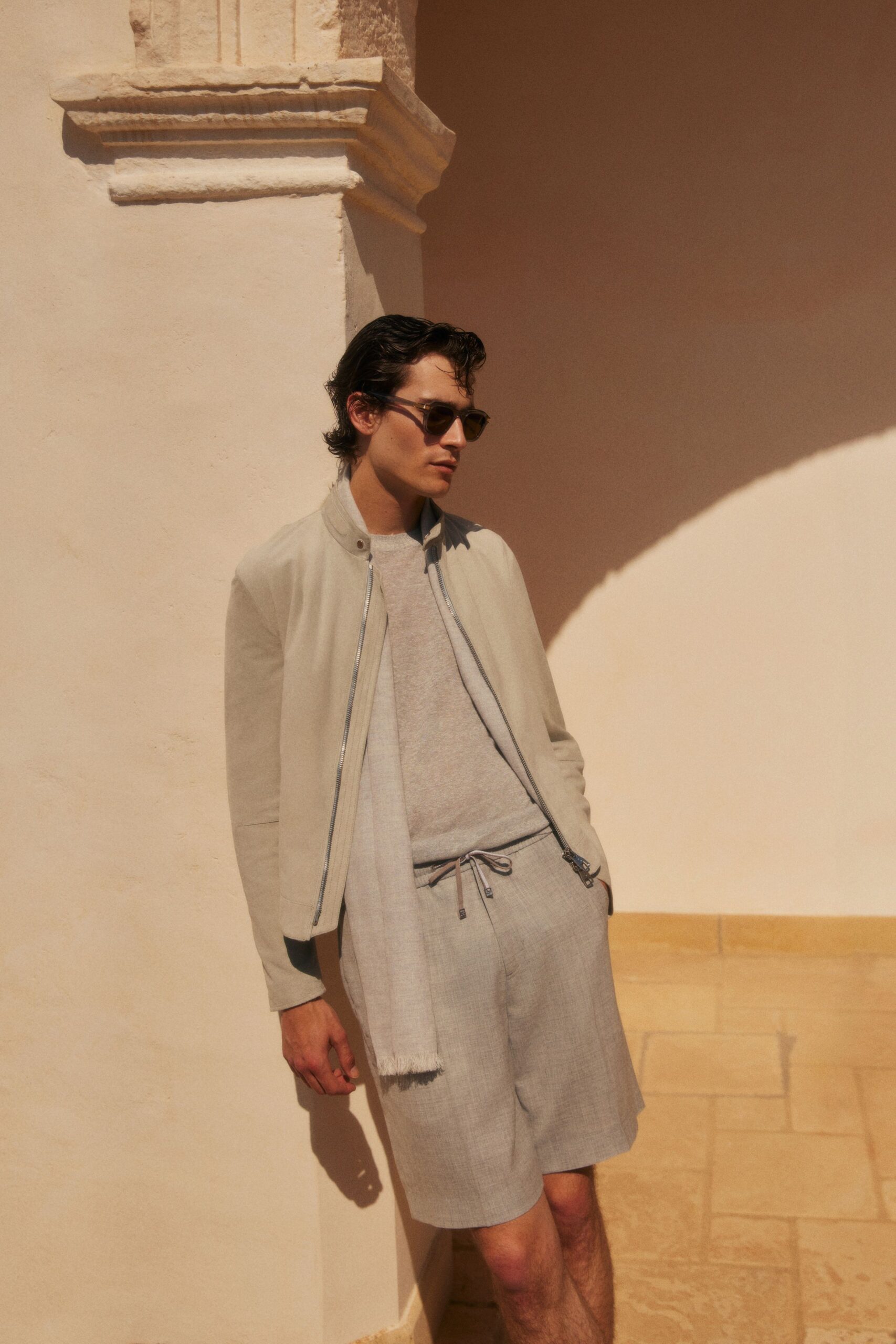 brown vinyl structured sunglasses
