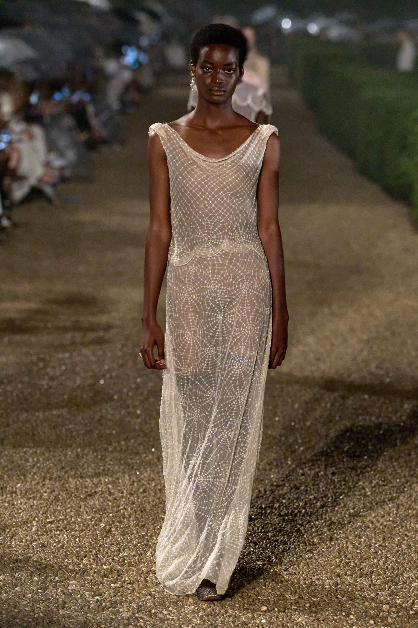 ivory silk sleeveless gown