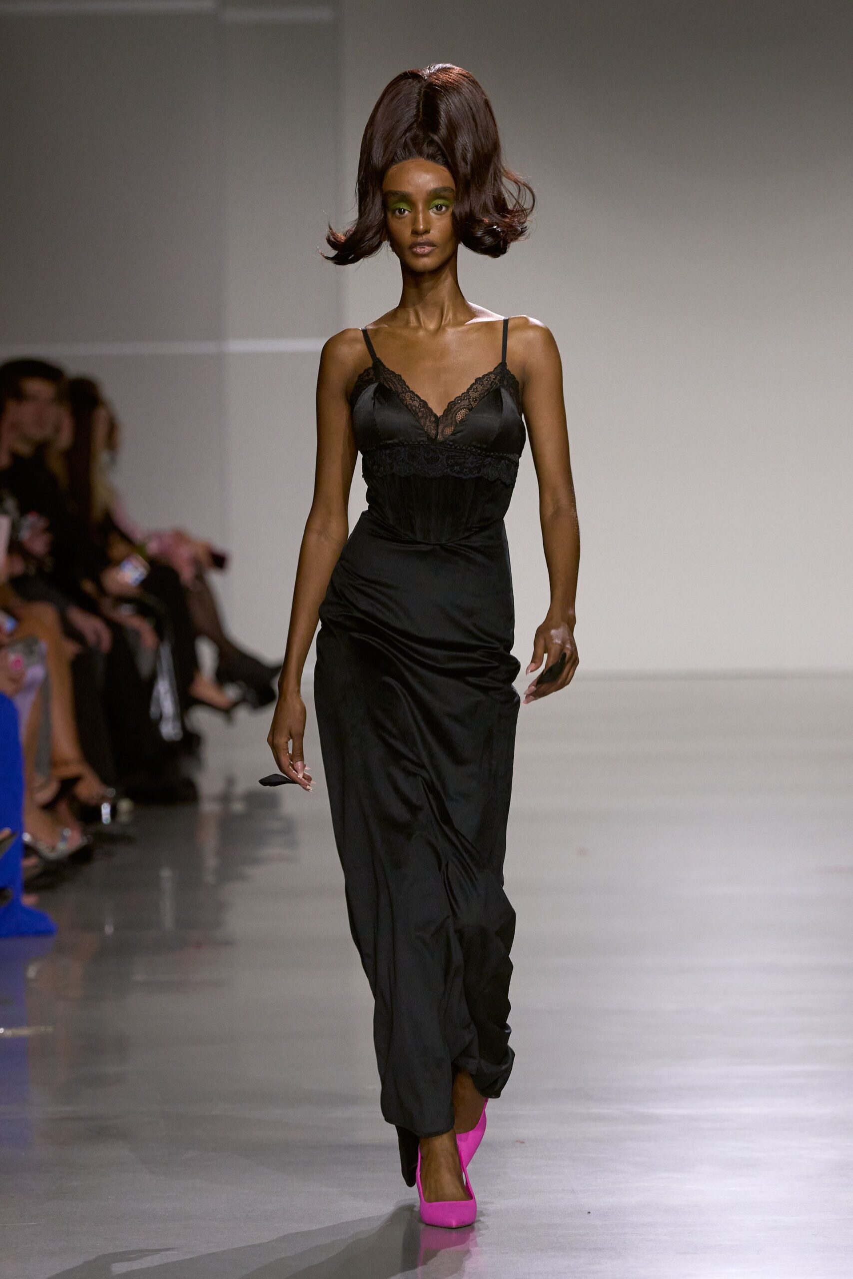 black silk sleeveless dress