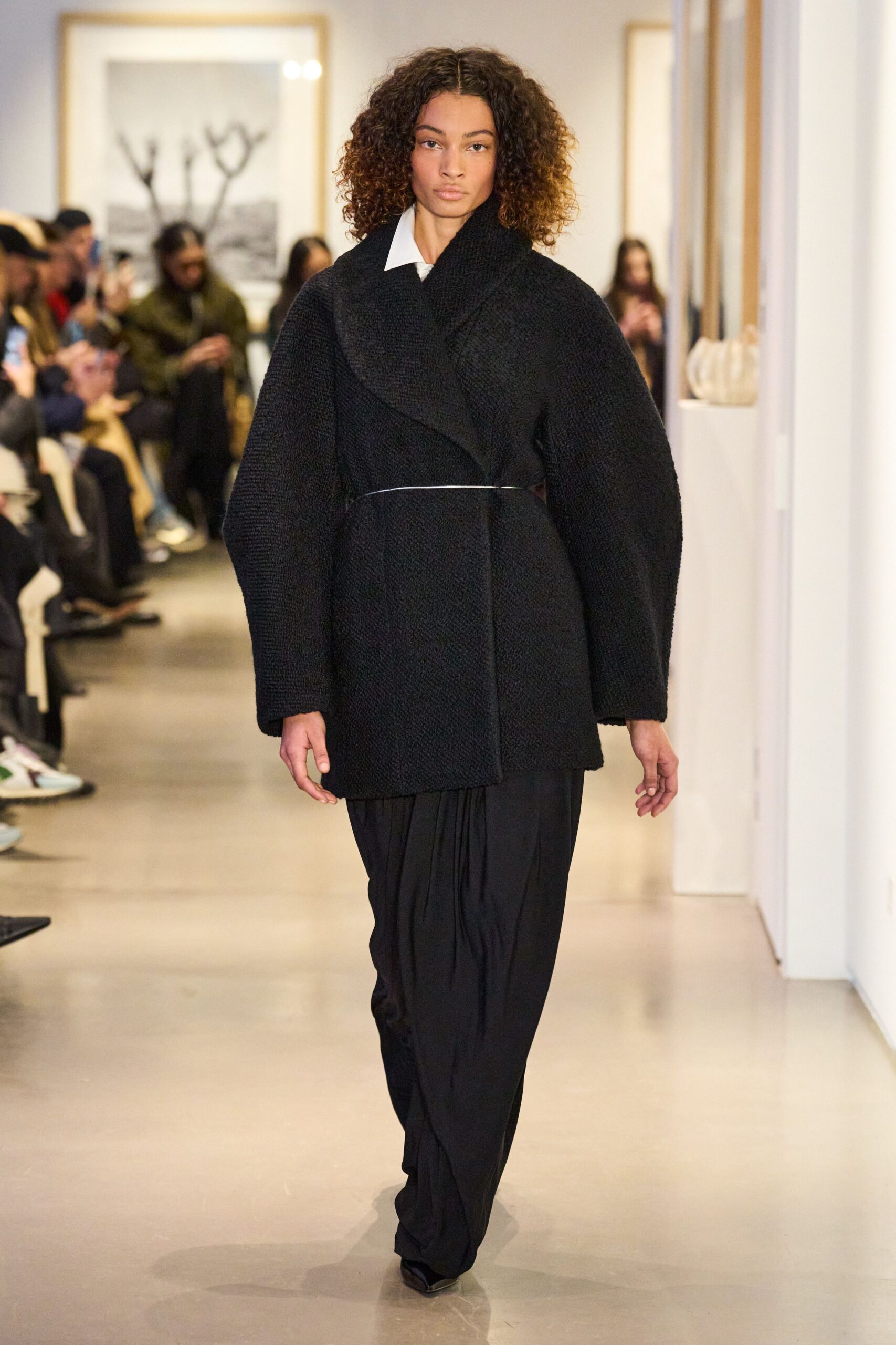 black wool coat and pants