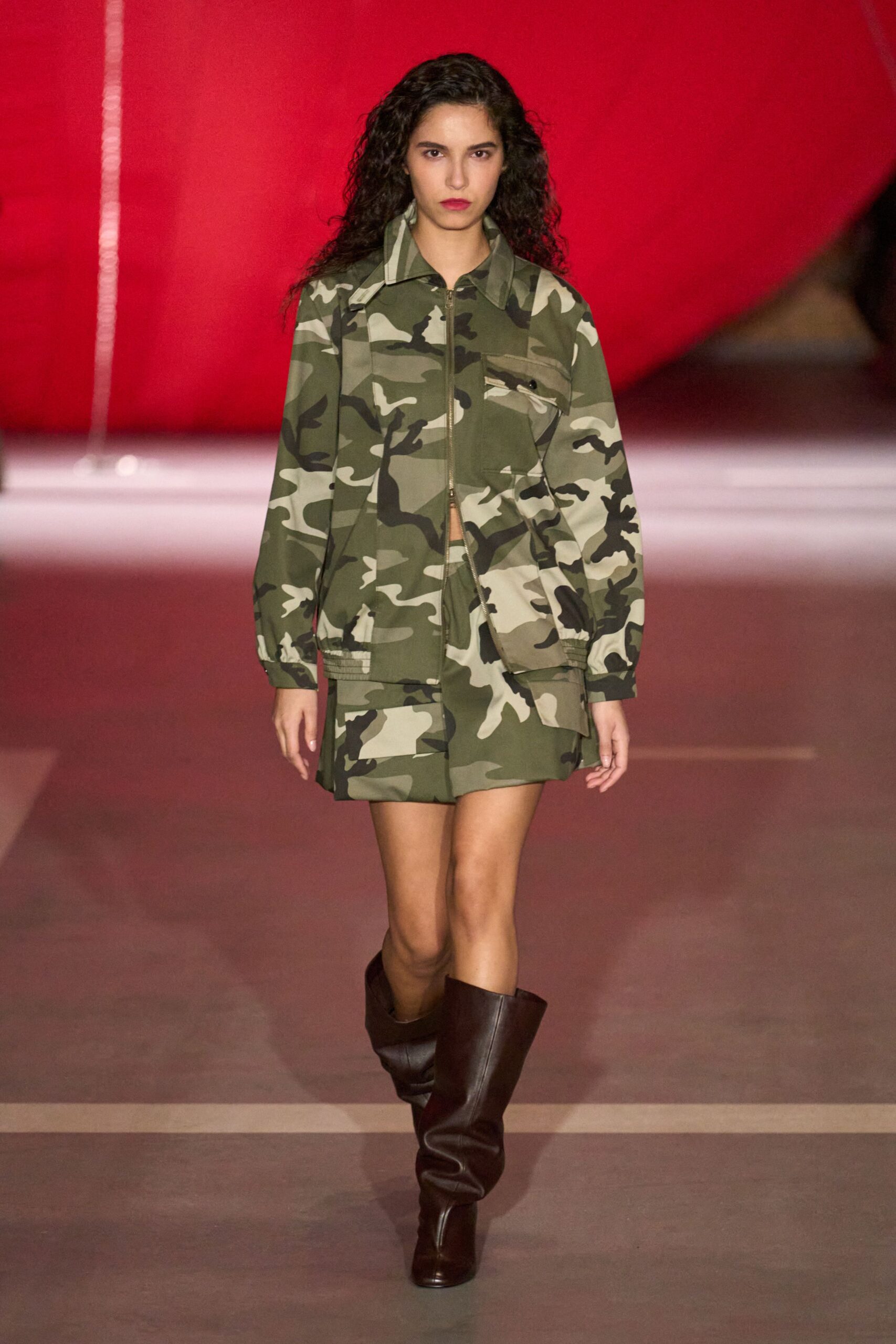 camouflage jacket mini skirt