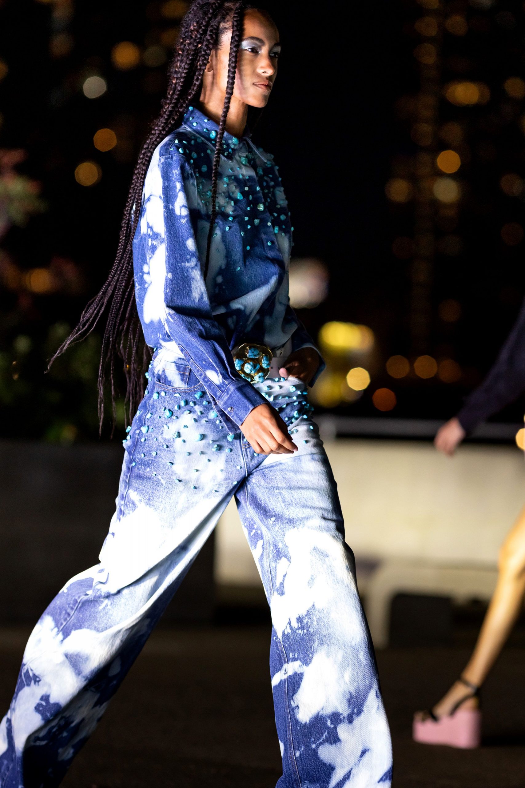 blue denim shirt and pants