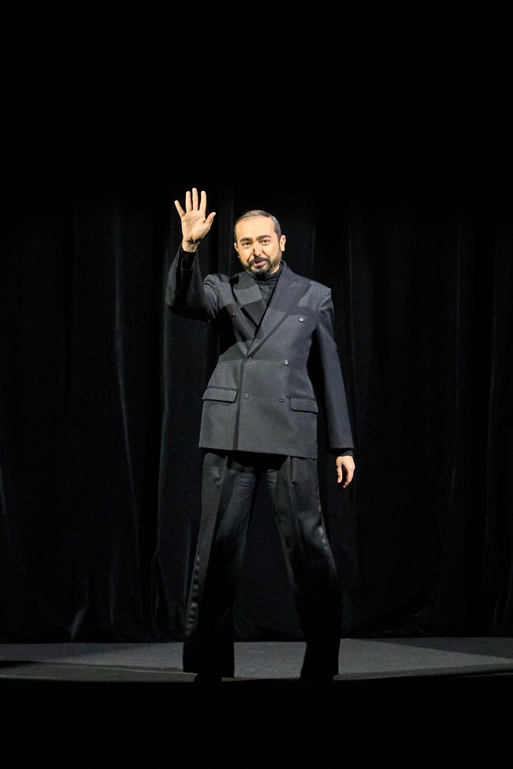 black tailored suit